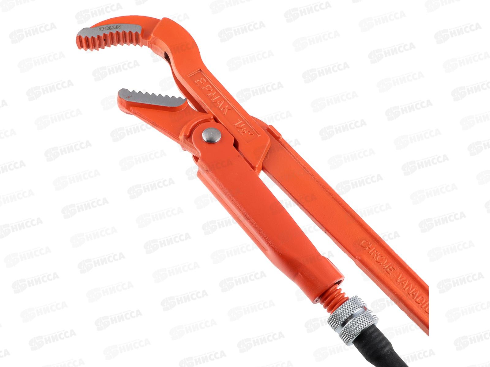 Ключ трубный рычажный изогнутые губы размер 1 1/2&quot  ЕРМАК 655-018  г