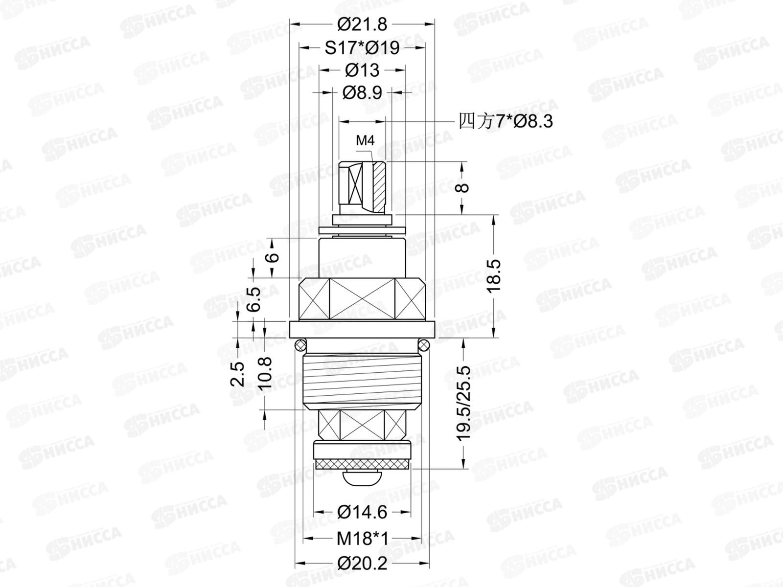 Кран-букса 18*1 резина (Рос) 036     *100 575-860 г