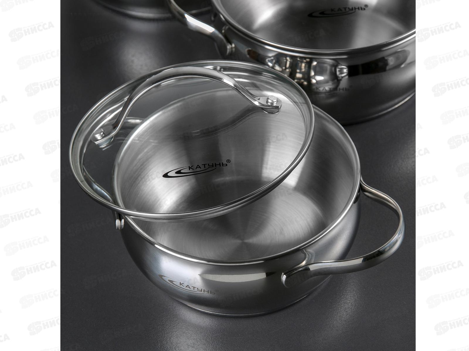 Набор кастрюль 6предметов Медея(1,6л+2,2л+3,2л)КТ-АР-011-1