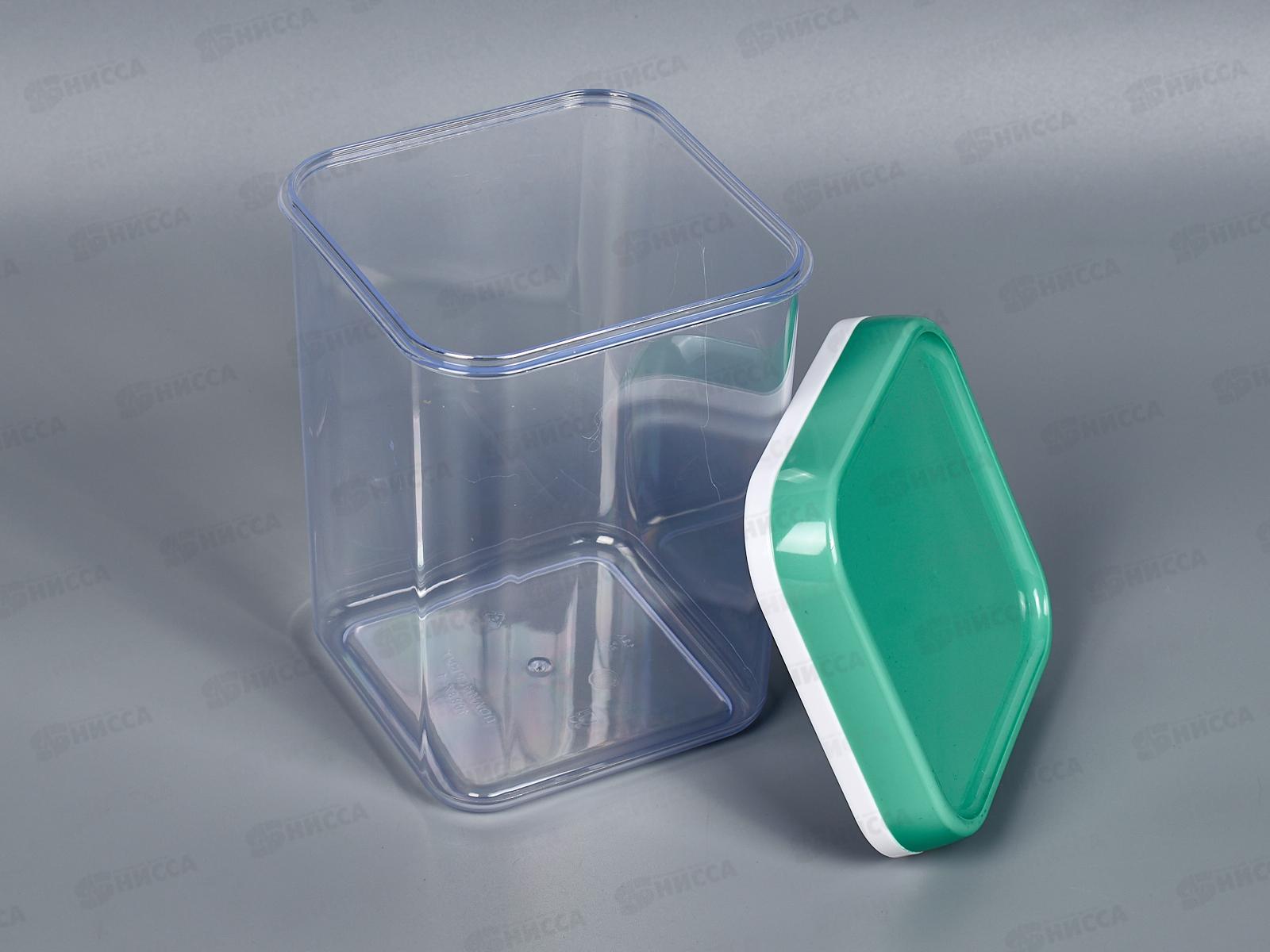 Банка 1,2л для сыпучих продуктов квадратная С267 *30