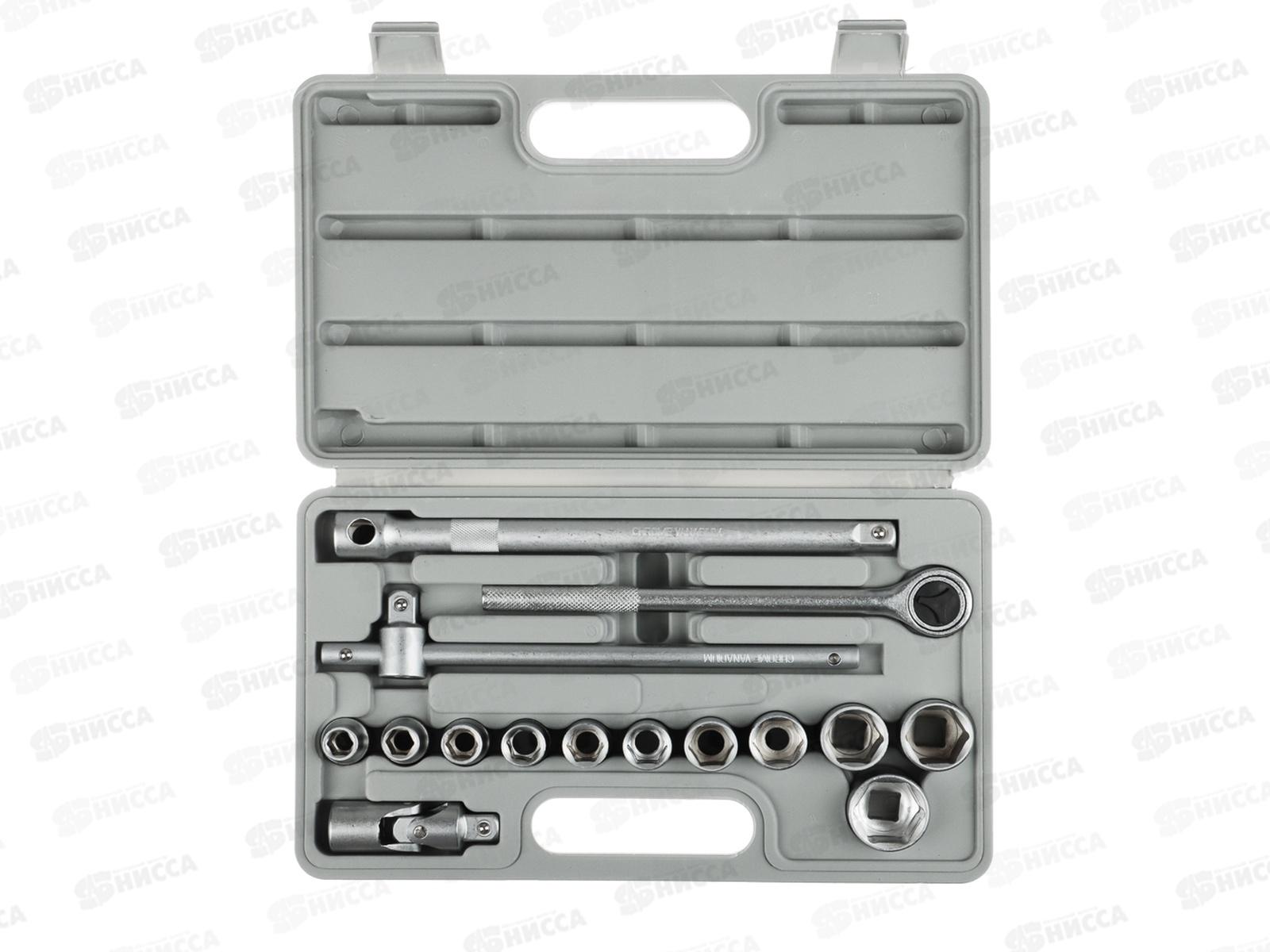 Набор головок ЕРМАК 16предметов10-27мм с карданным шарниром 1/2&quot  736-498  г