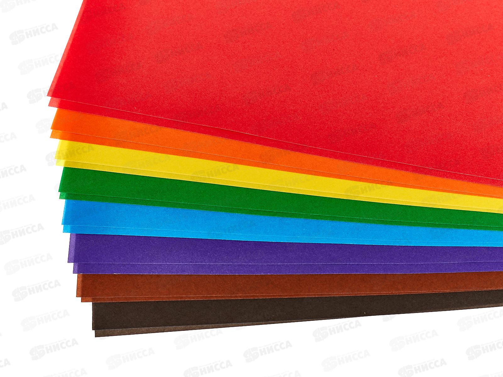 Цветная бумага 16 листов  8 цветов А4 ЛХ Котик (ЦБ-8) *30