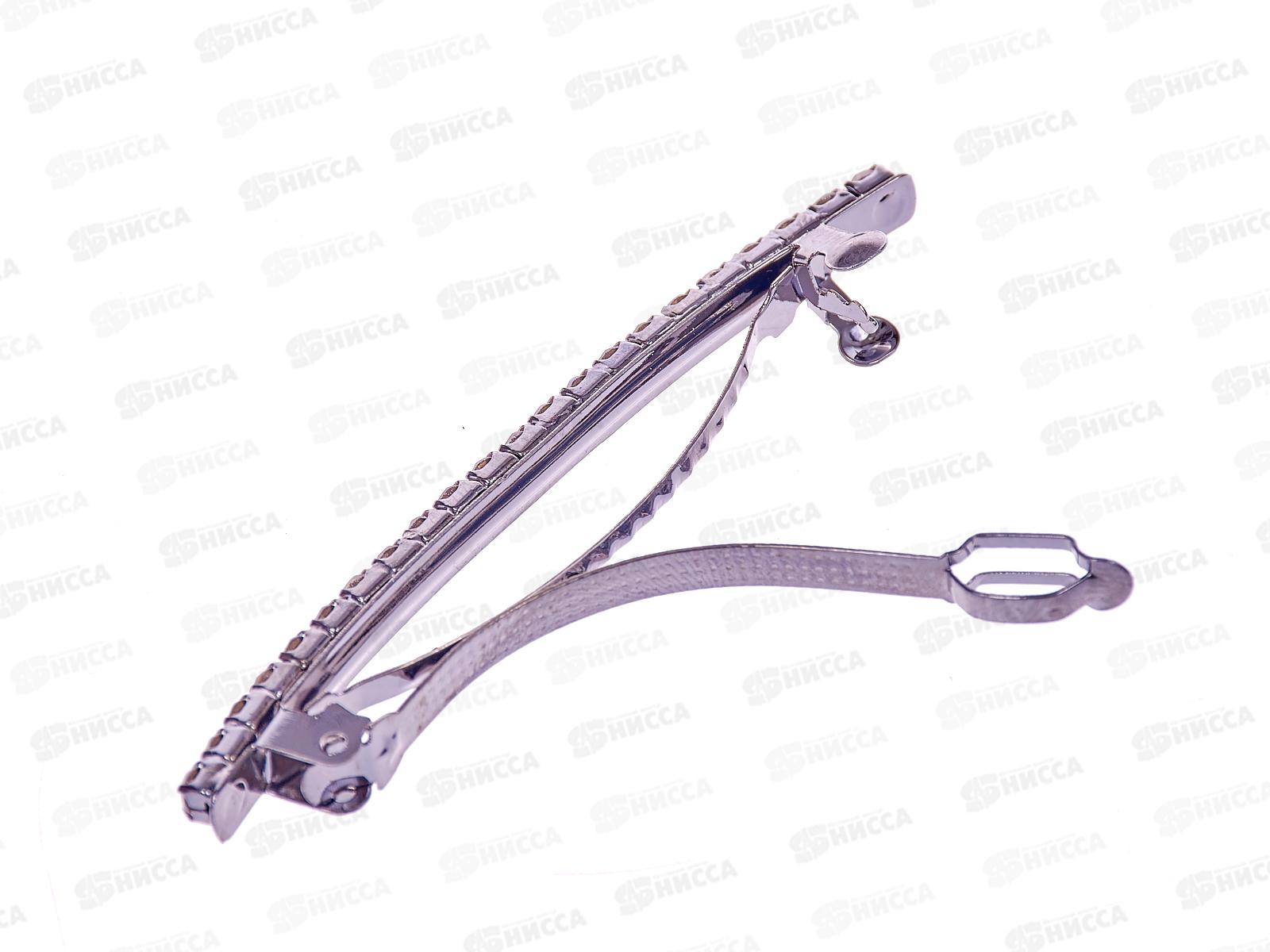 Заколка-автомат  со стразами 1 ряд