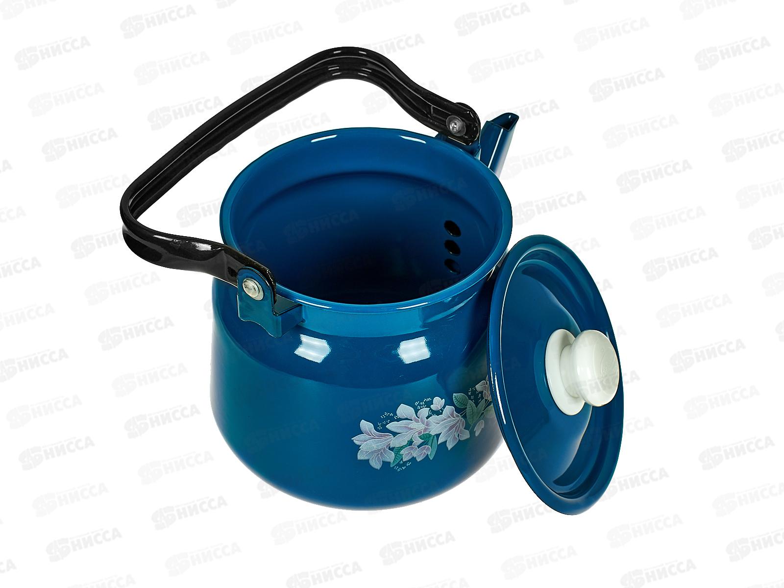 Чайник 2,3л декорированный васильковый с кнопкой С2714.34 *4