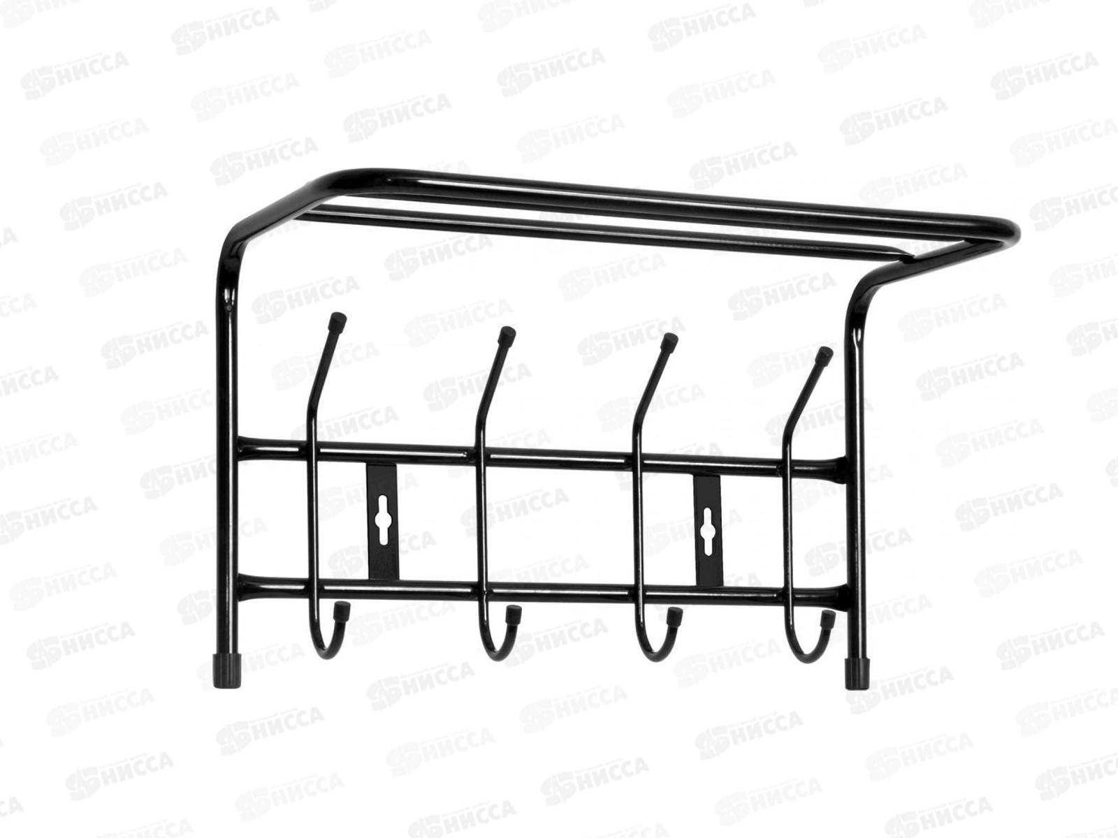 Вешалка настенная с полкой 400*238*268мм (4 крючка) ВП4