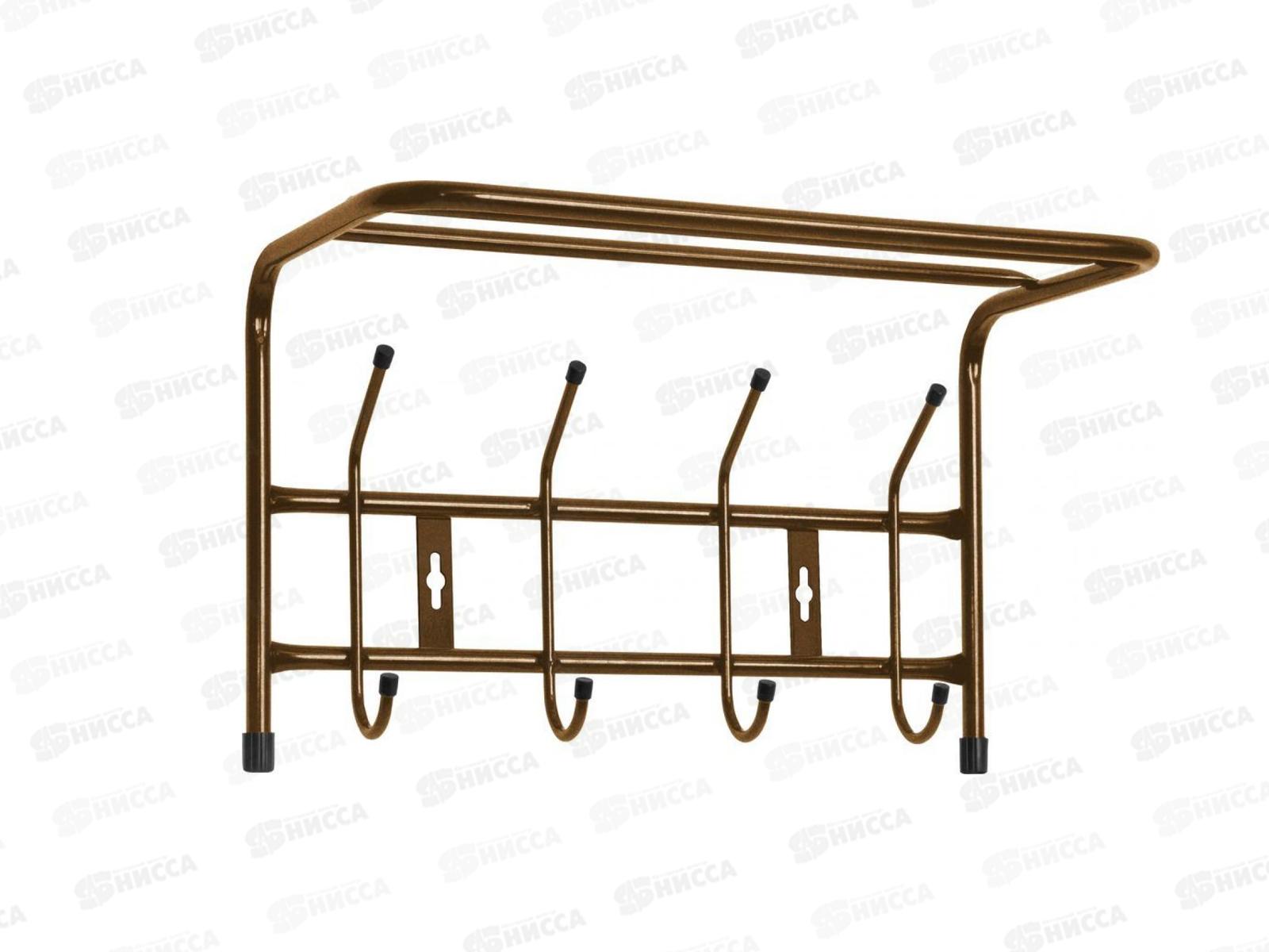 Вешалка настенная с полкой 400*238*268мм (4 крючка) ВП4