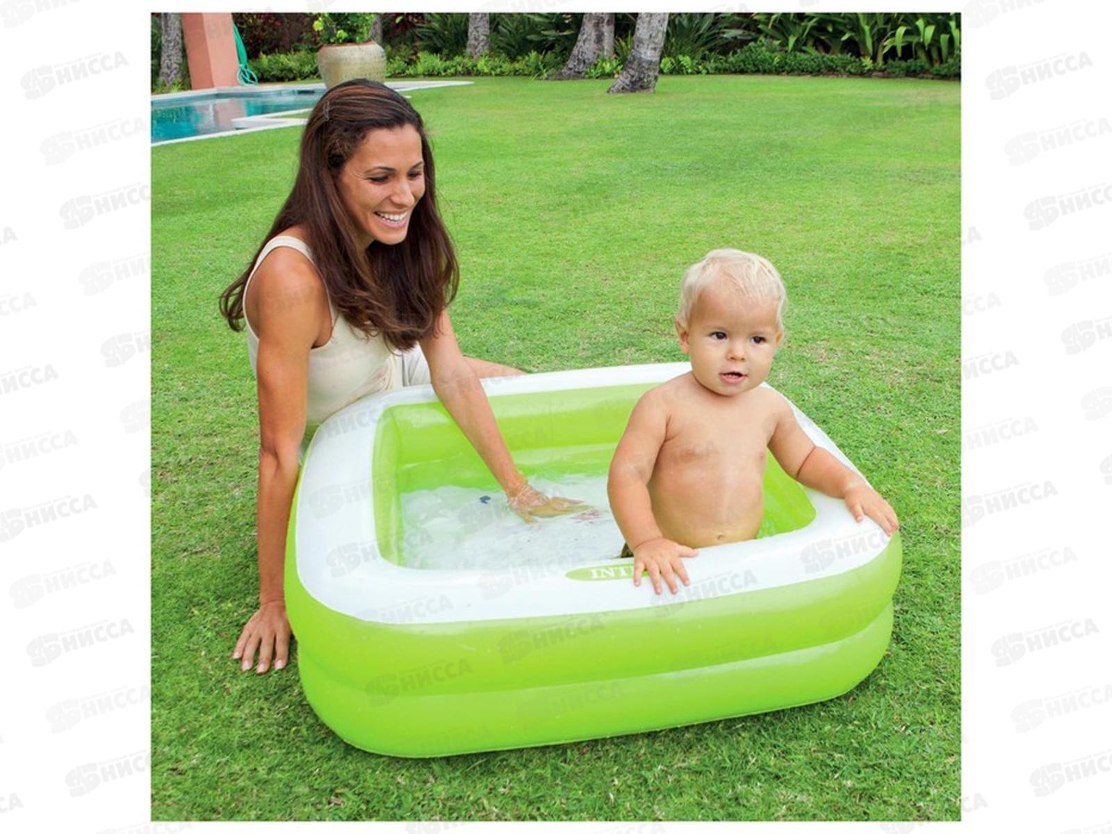 Бассейн 57100 (85х85х23см) надувное дно 1-3лет  INTEX  *6