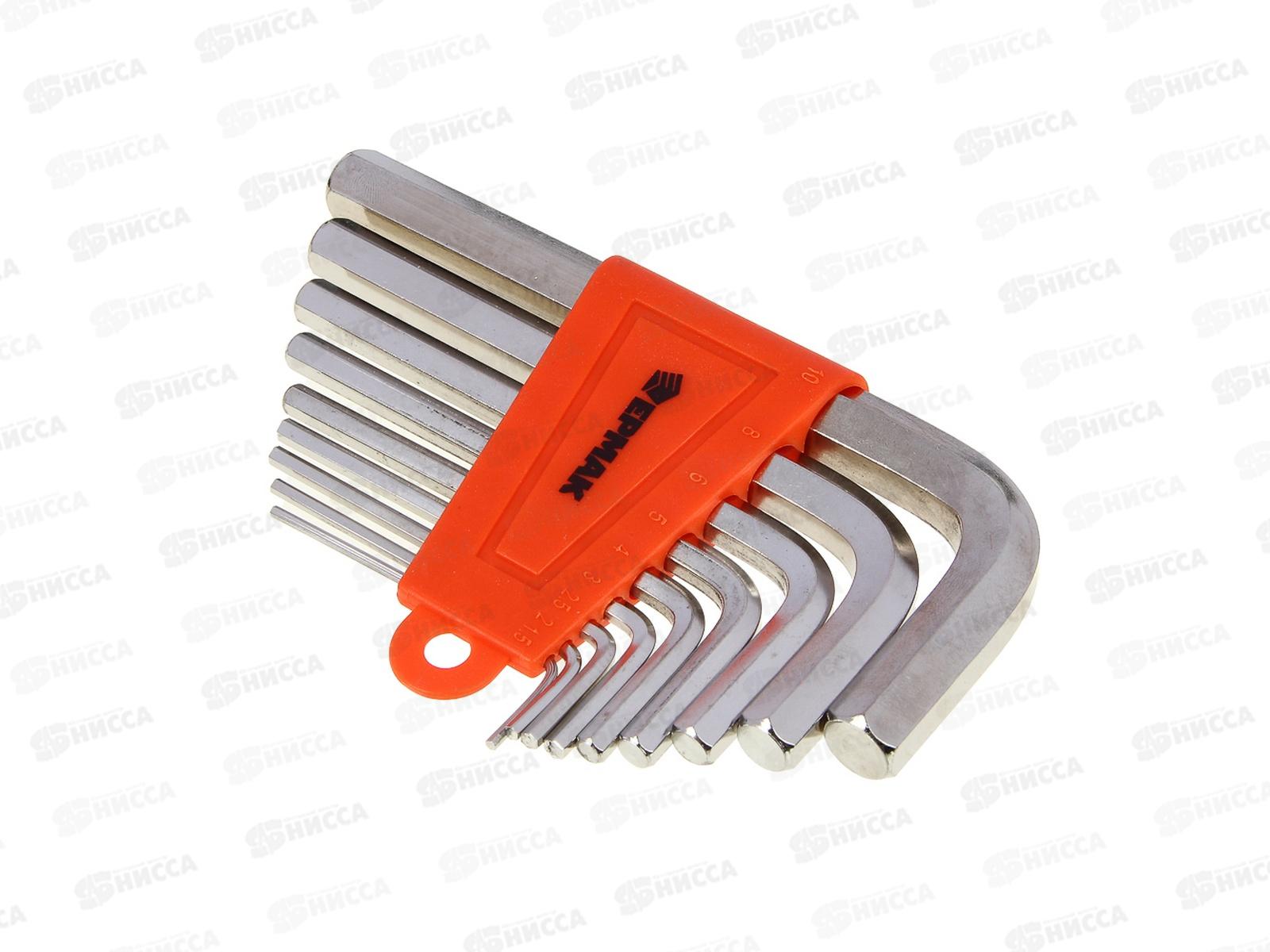 Набор ключей-шестигранников ЕРМАК 1,5-10мм, 9 штук (011) 657-011  г