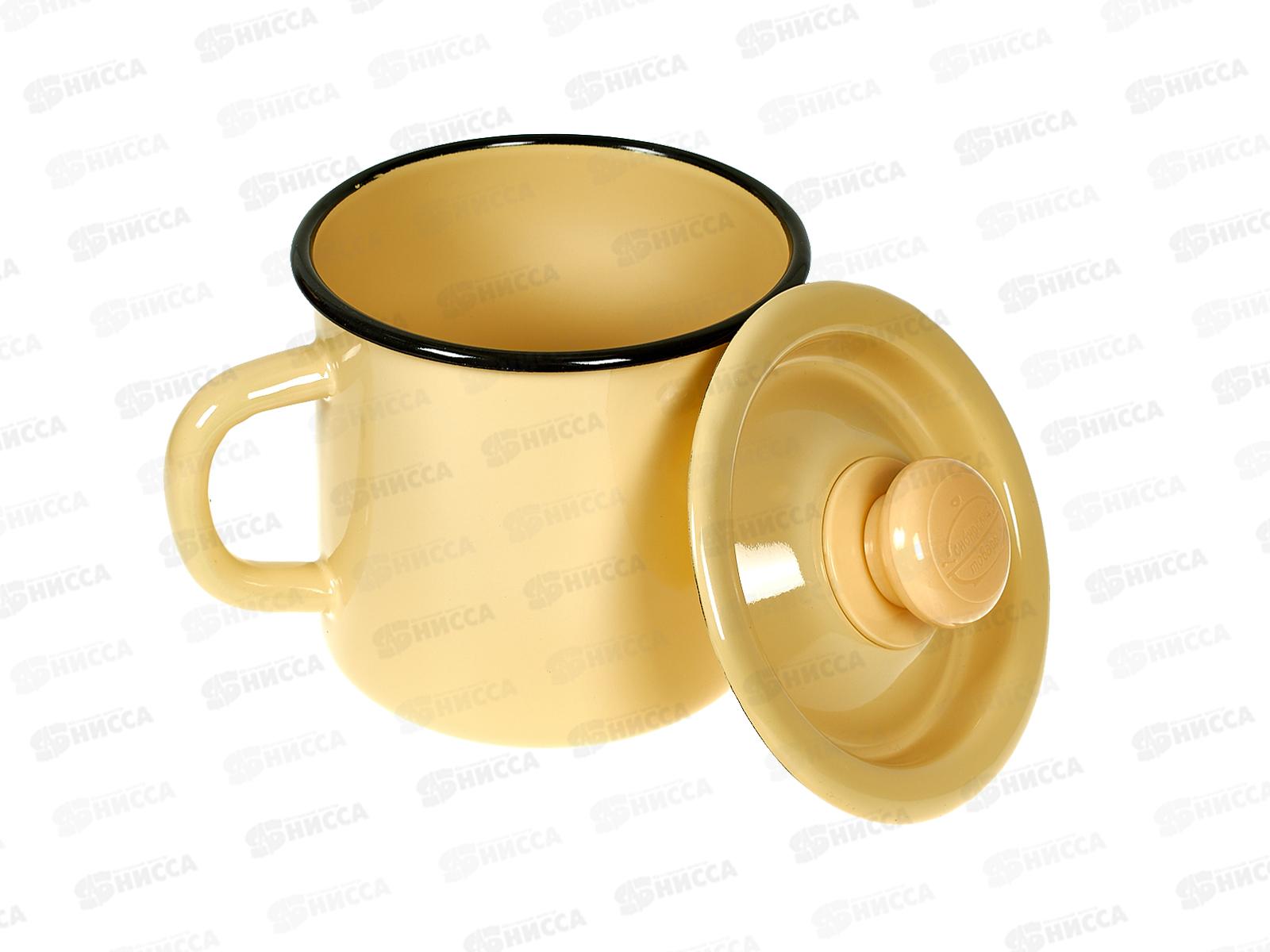 Кружка 1,0л с крышкой декорированная палевая С0207.3П *8