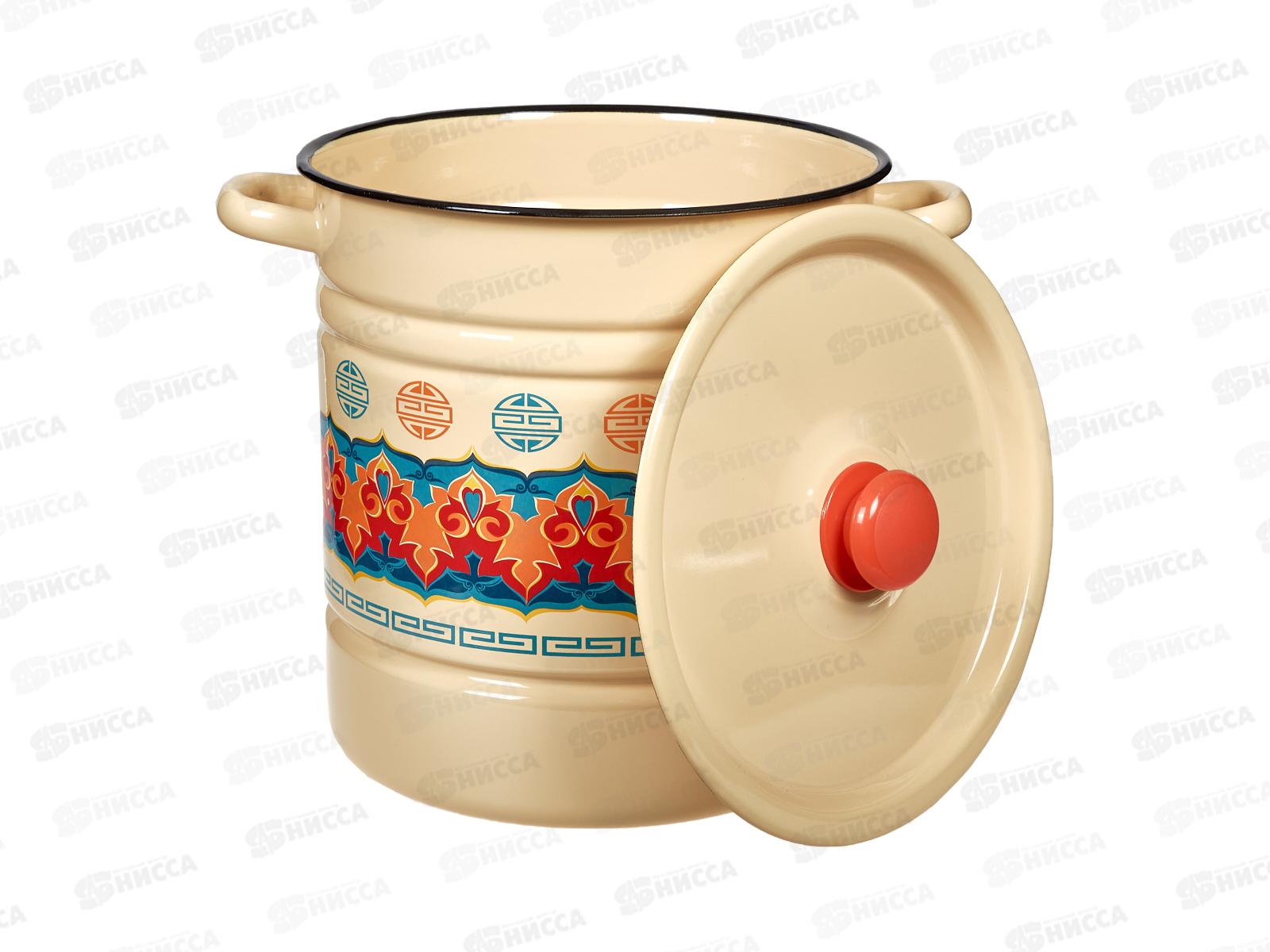 Мантоварка 12л декорированная  палевая (4 вставки) с пластиковай кнопкой С1724.3П *2