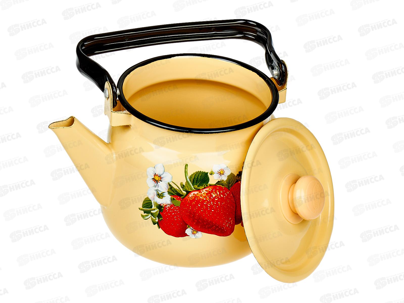 Чайник 2,3л декорированный палевый с пластмассовой кнопкой С2714.3П *4