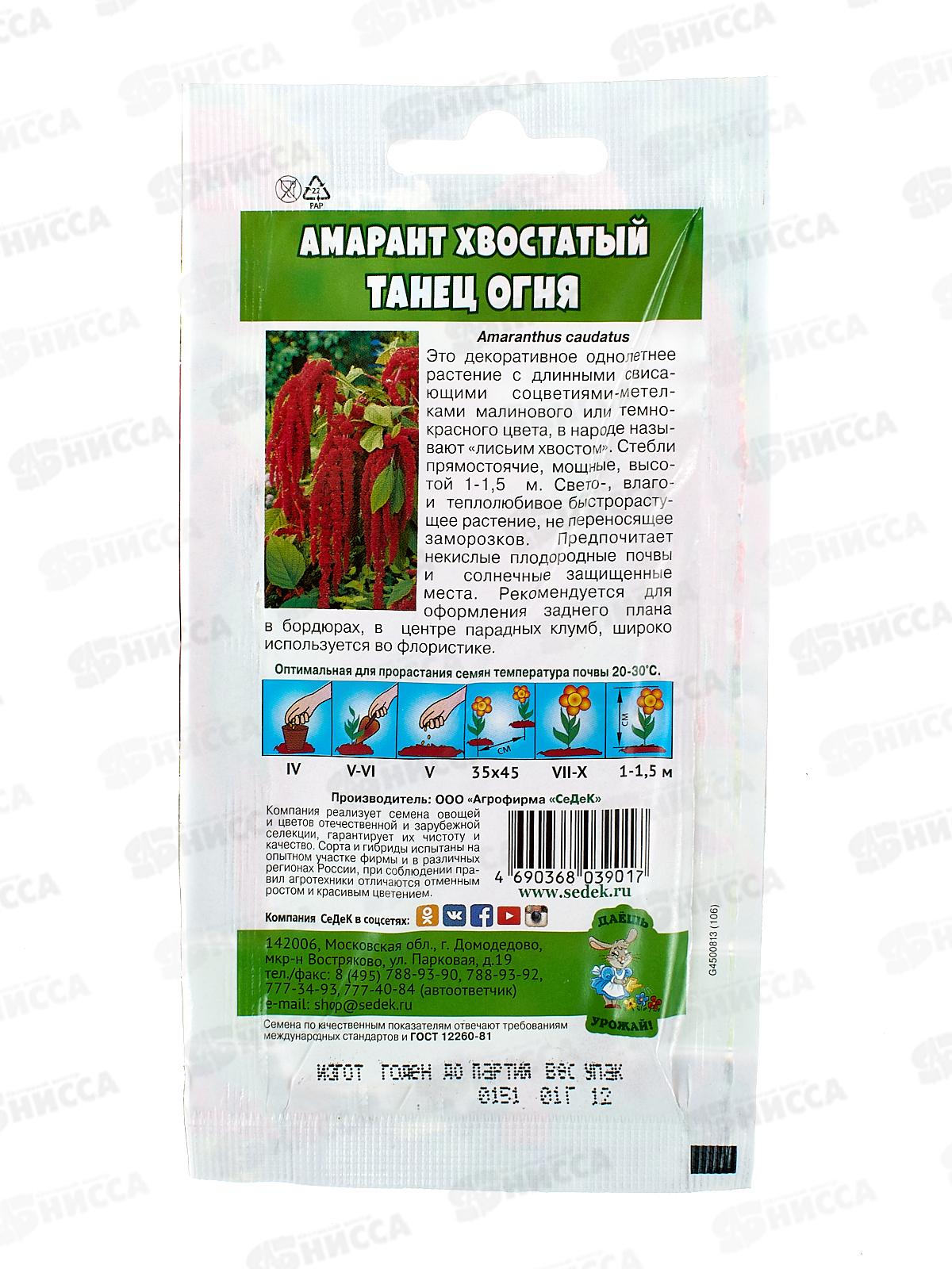 Амарант Танец огня (хвостатый) (Евро, 0,1) СеДек +