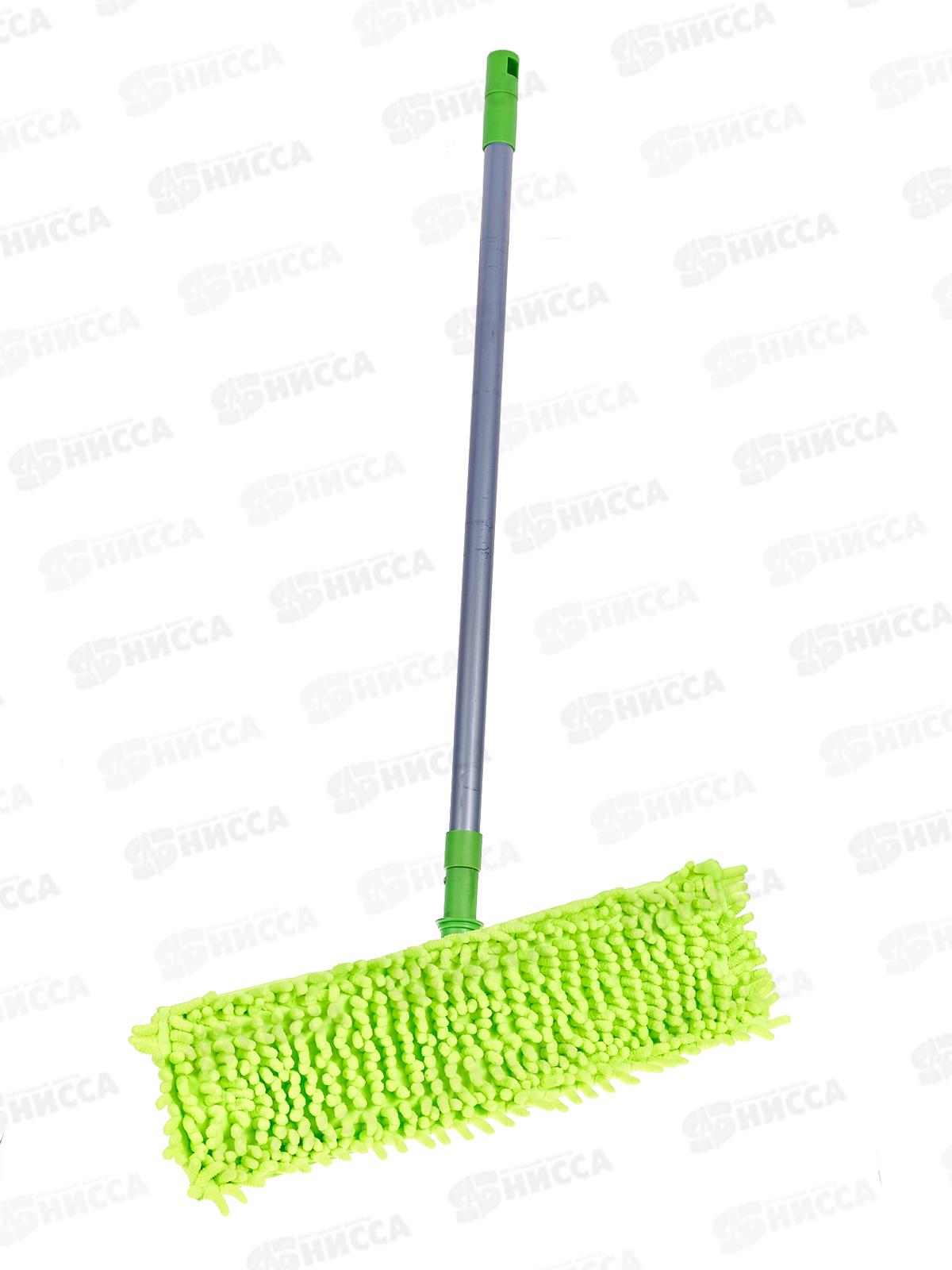 Швабра флеттер &quotУмничка&quot микрофибра-лапша телескопическая ручка 120см  *20