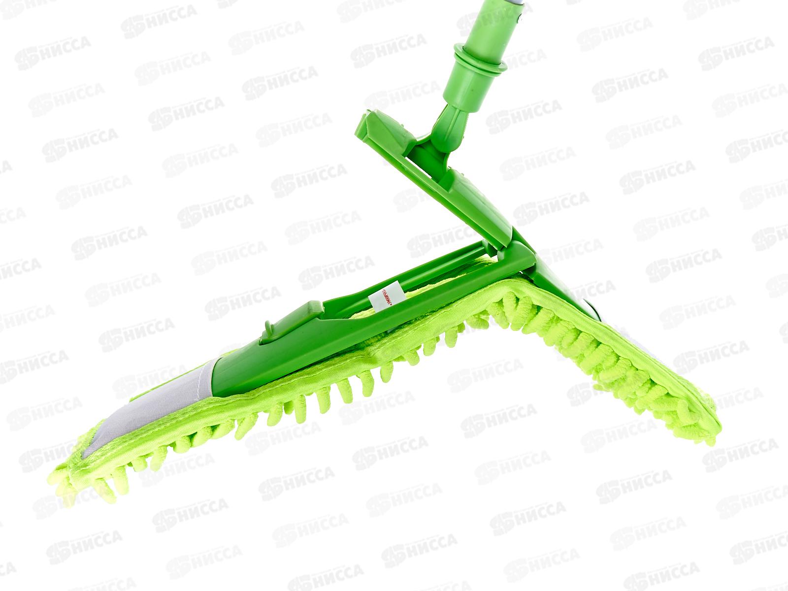 Швабра флеттер &quotУмничка&quot микрофибра-лапша телескопическая ручка 120см  *20