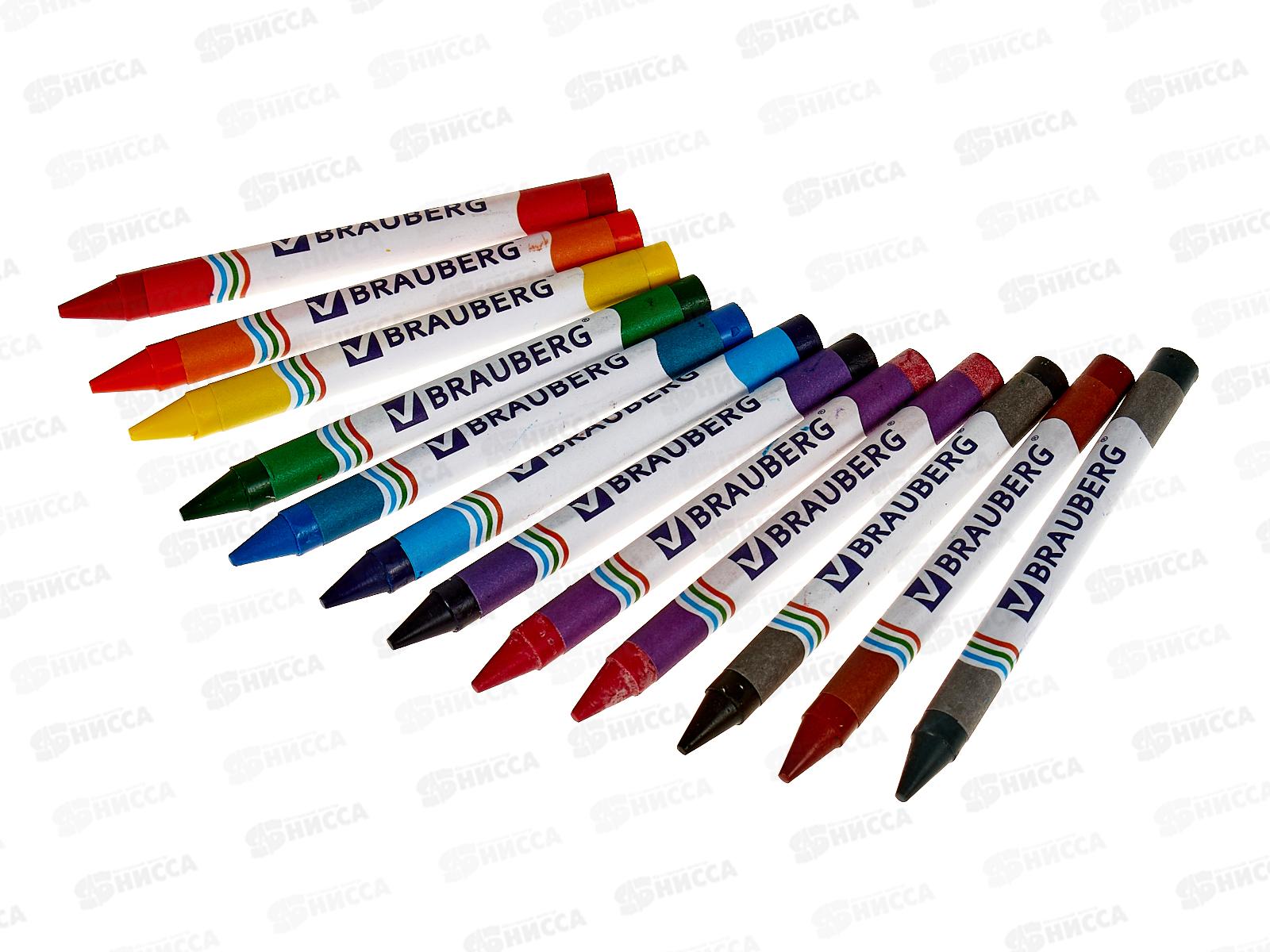 Карандаши/мелки восковые 12 цветов  BRAUBERG 222962 *24/288