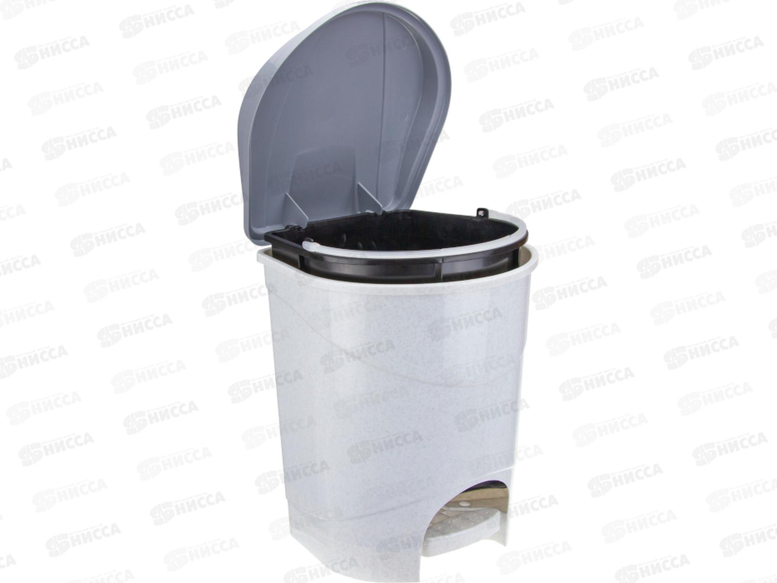 Контейнер для мусора с педалью 11л Мрамор М2891 *6