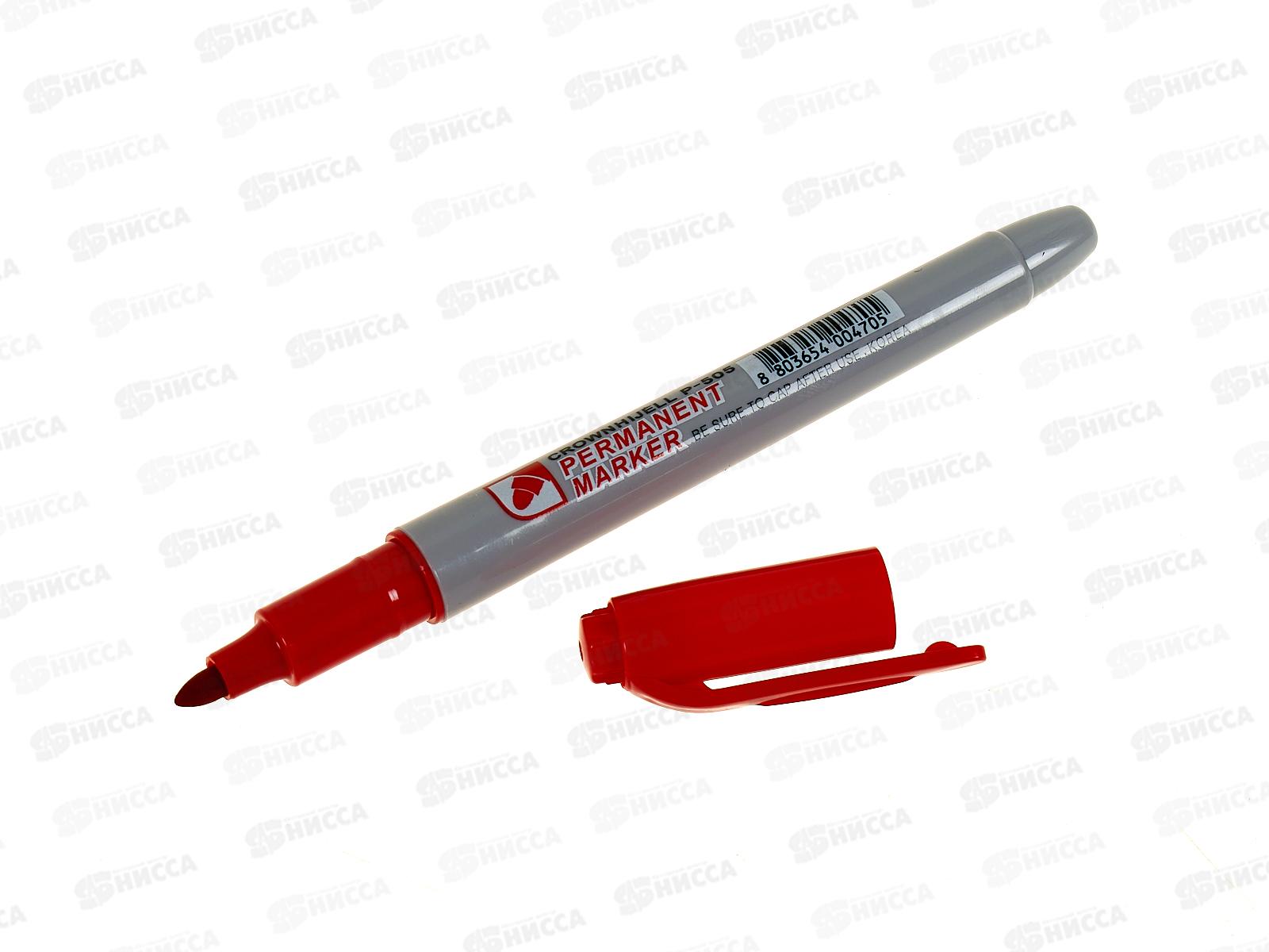 Маркер CROWN перманентный толстый , красный, P-505 *12