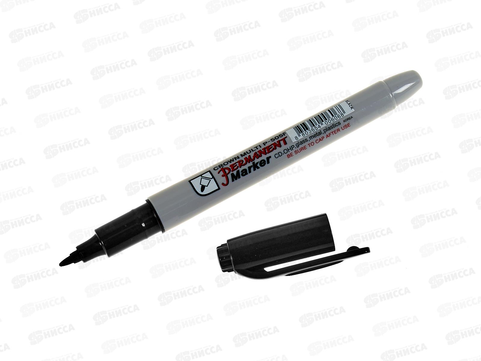 Маркер CROWN перманентный  черный, P-505-F *12/1152