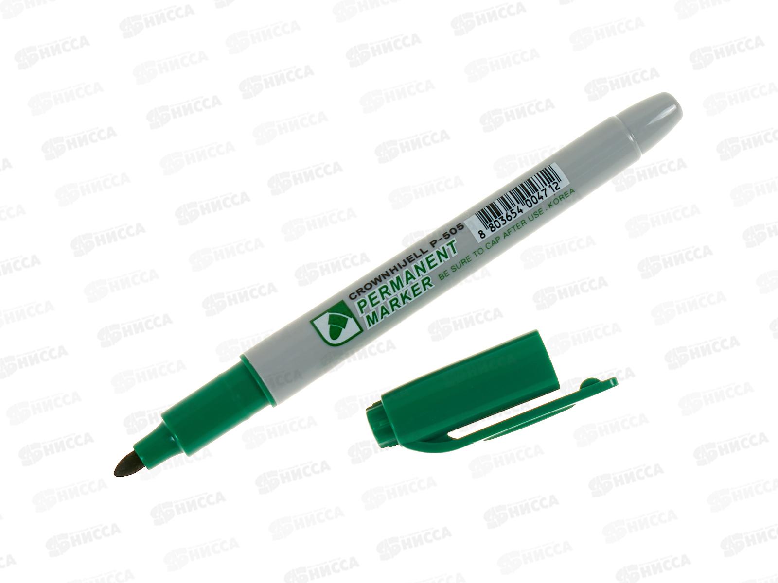 Маркер CROWN перманентный толстый , зеленый, P-505 *12