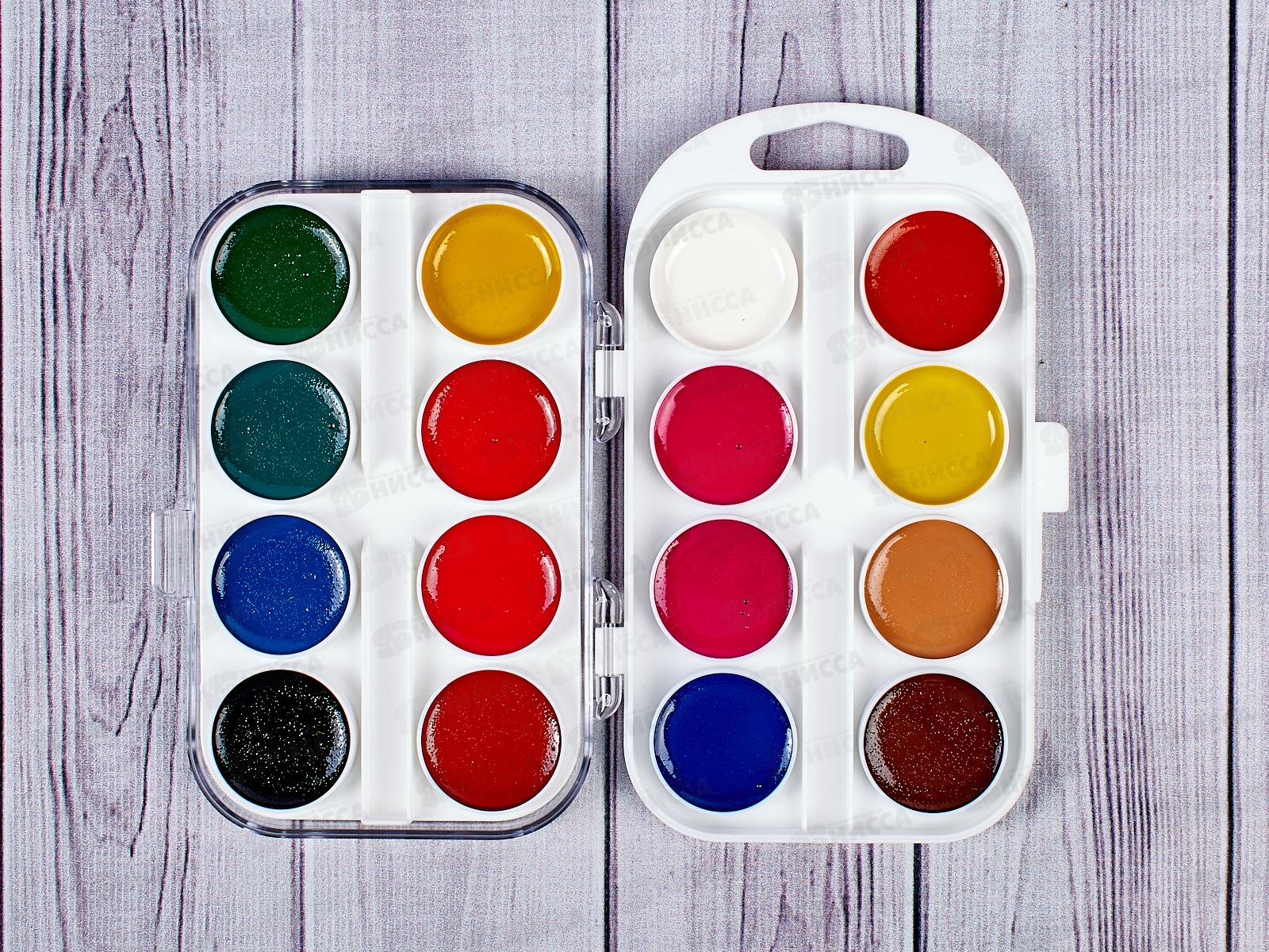 Акварель ГАММА Пчелка 16 цветов  пластиковая упаковка, без кисти, 212042 *16