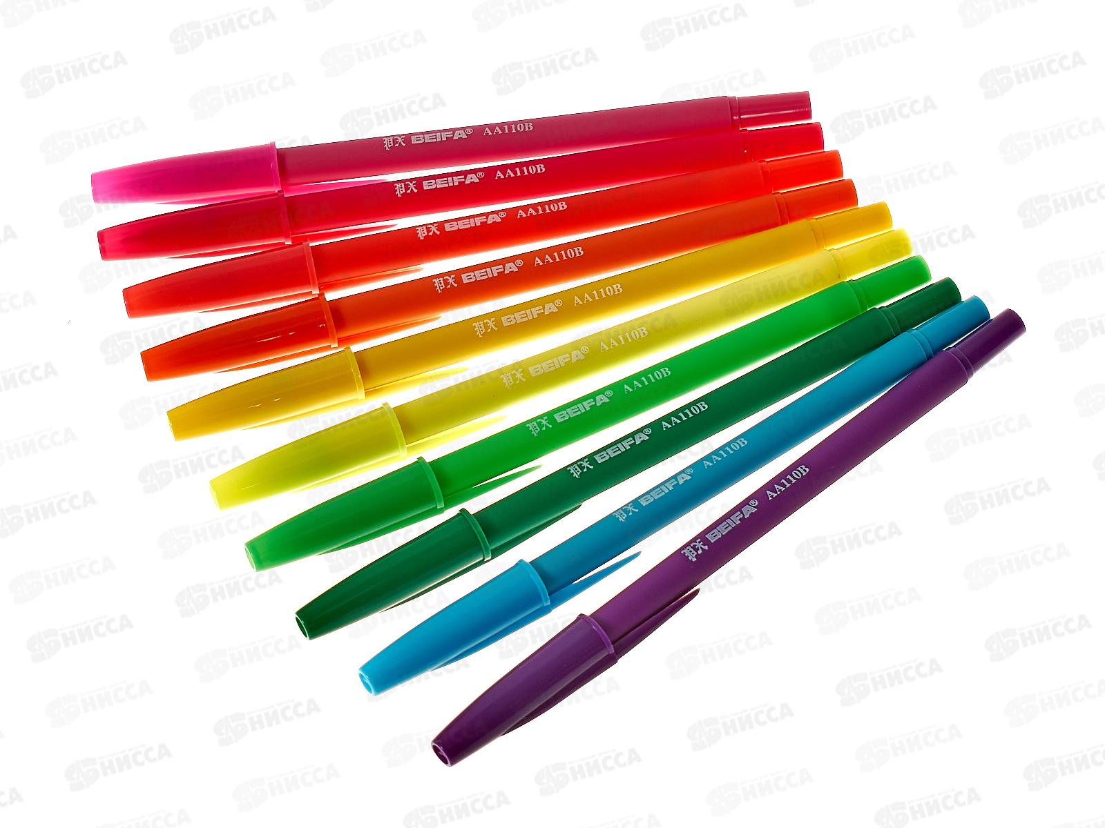 Ручка с металлическим наконечником BEIFA Яркие цвет  ассорти, синяя, АА110В-BL *50/1000