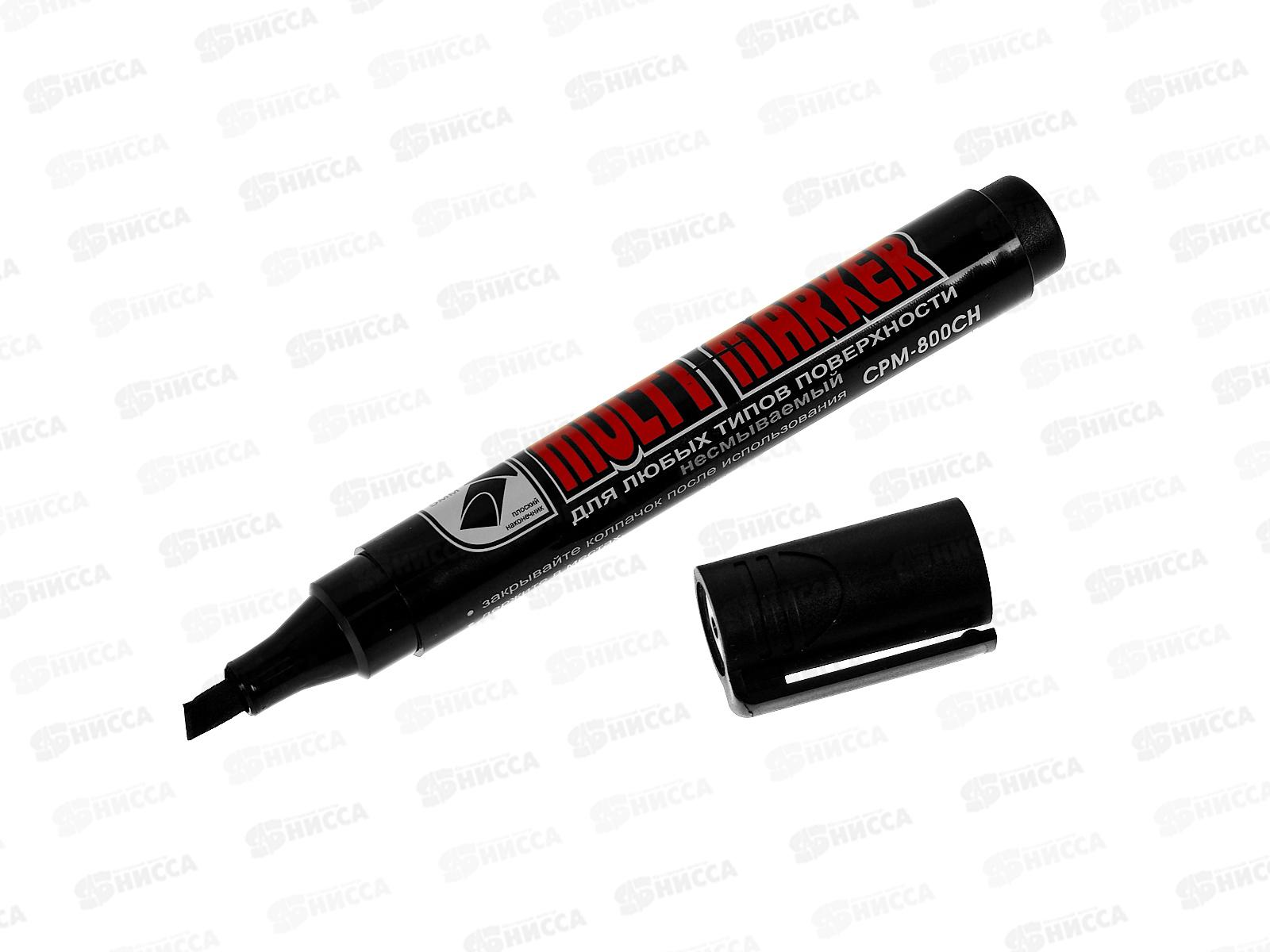 Маркер CROWN Multi marker, скошенный , черный, CPM-800 CH *12/720