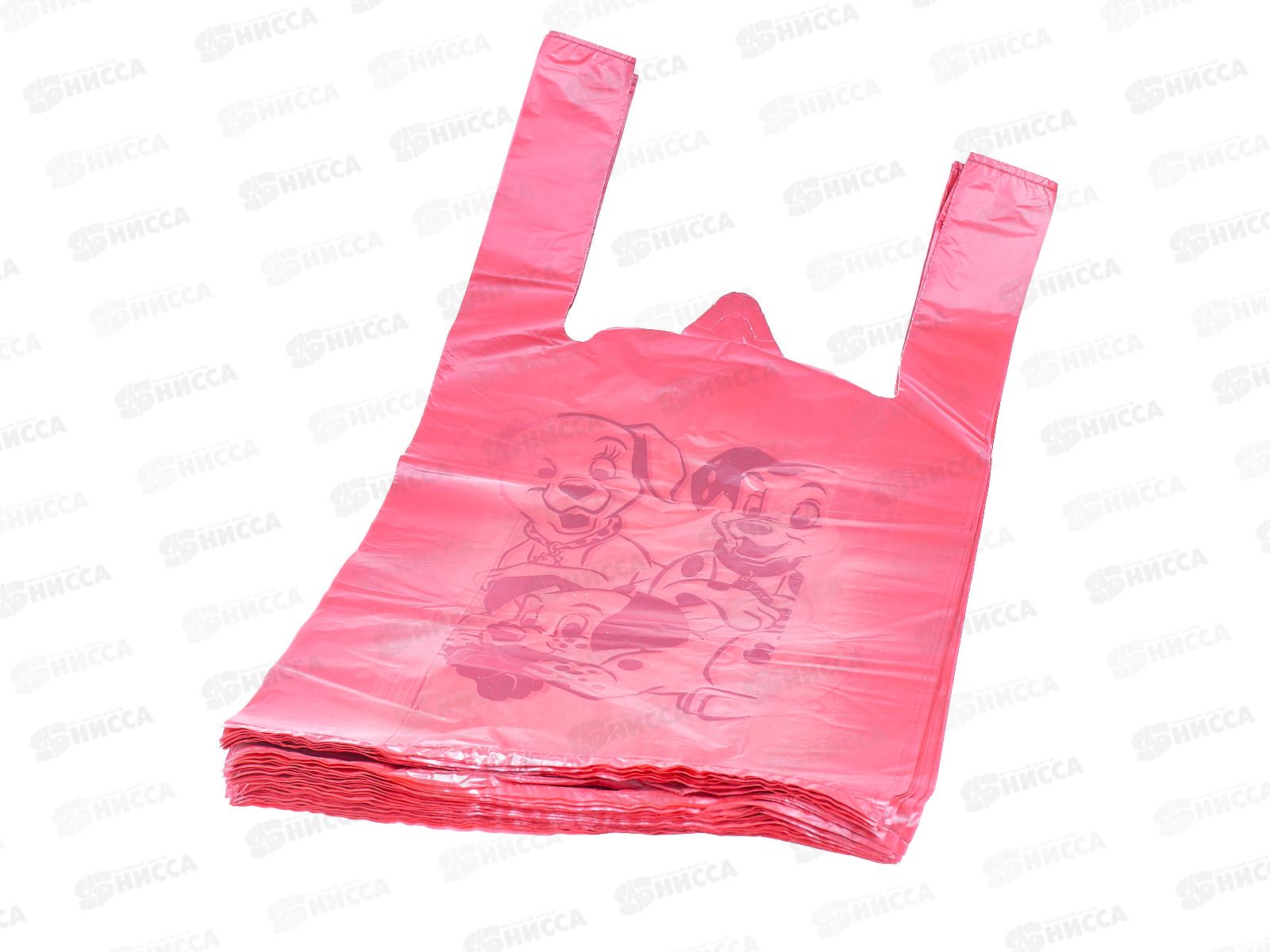 Пакет майка ПНД 30*55*30мкм Далматины красные *50/1000