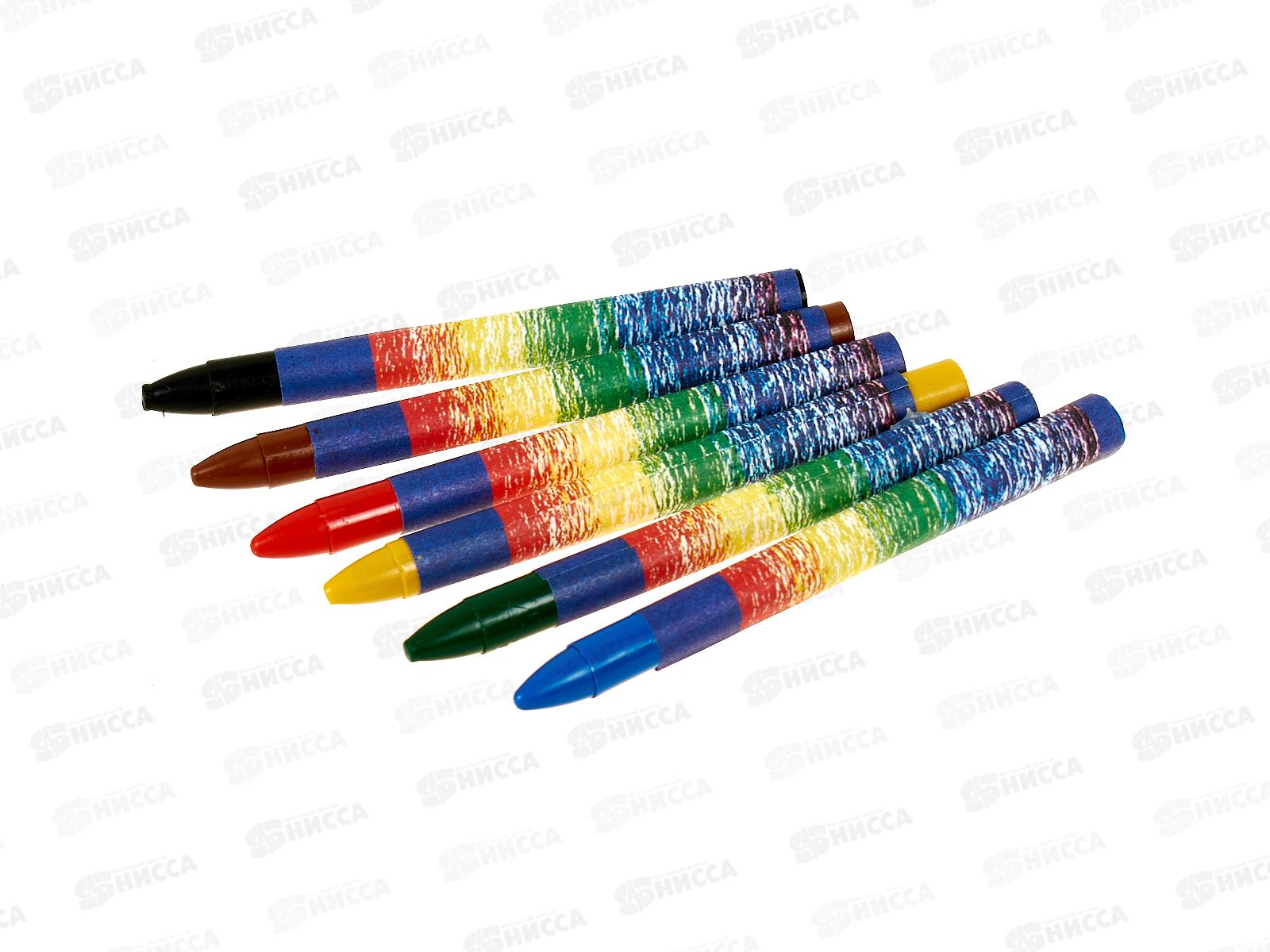 Мелки восковые ЛУЧ Классика 6 цветов круглые, картонная упаковка, 12с860-08 *58