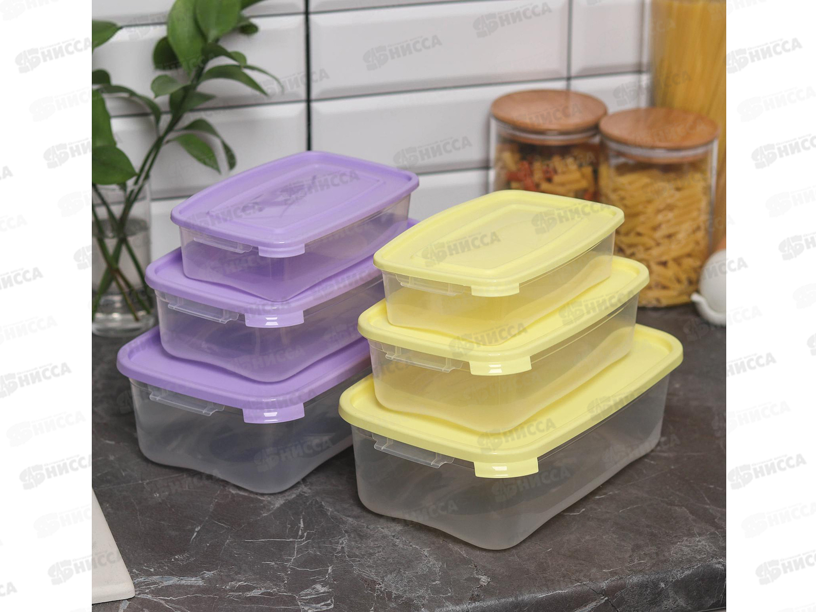 Набор контейнеров СВЧ КАСКАД прямоугольных 3шт (0,7 1,2 2,2л) С59003 *18