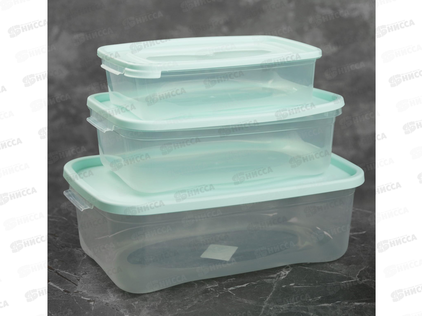 Набор контейнеров СВЧ КАСКАД прямоугольных 3шт (0,7 1,2 2,2л) С59003 *18