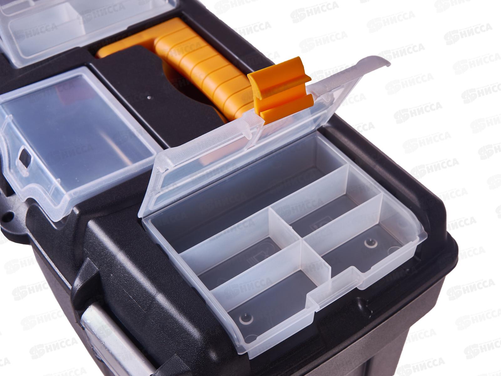 Ящик для инструментов ГЕФЕСТ 18 с коробом черный с желтым М2942 *6