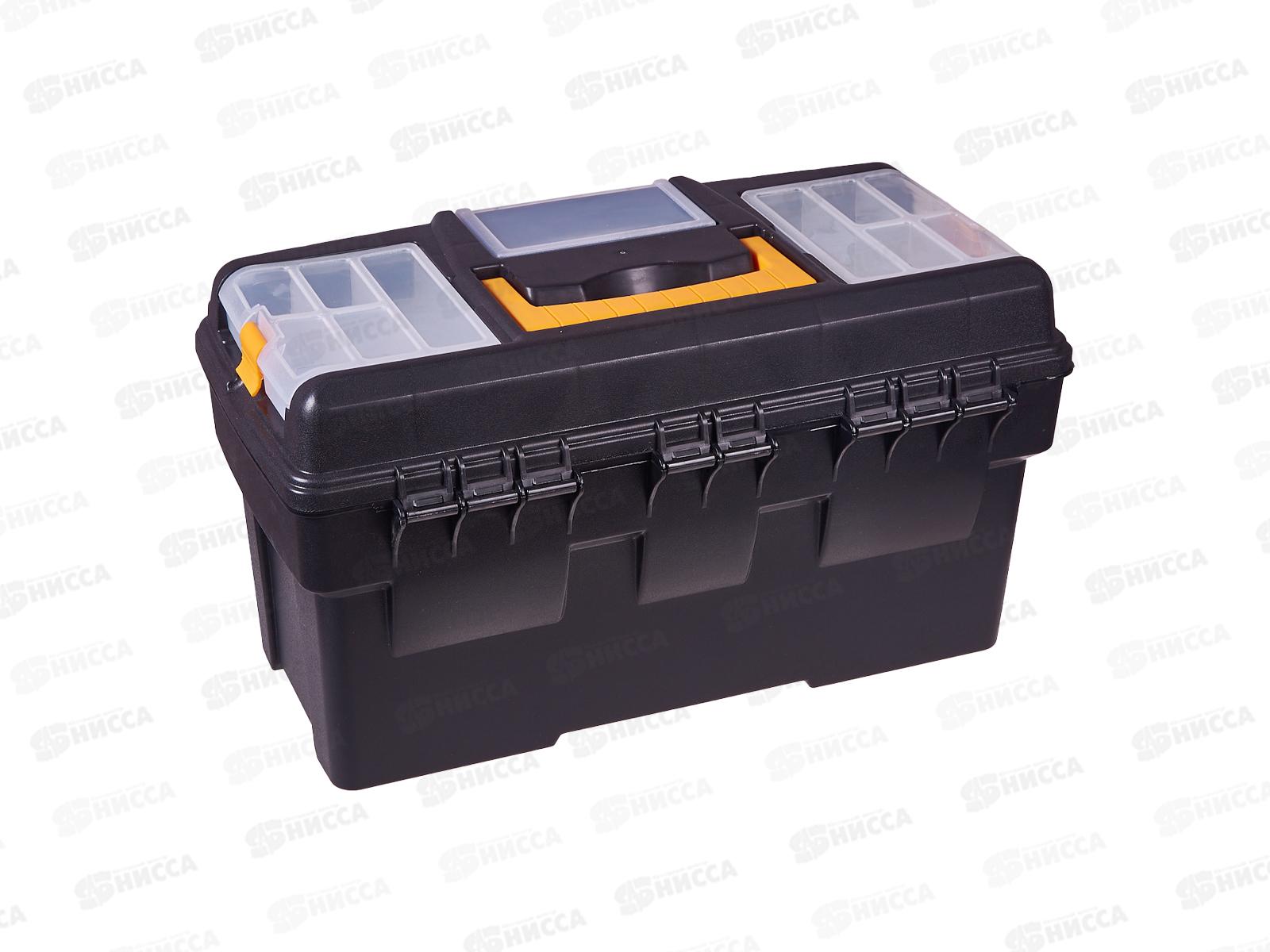 Ящик для инструментов ГЕФЕСТ 18 с коробом черный с желтым М2942 *6