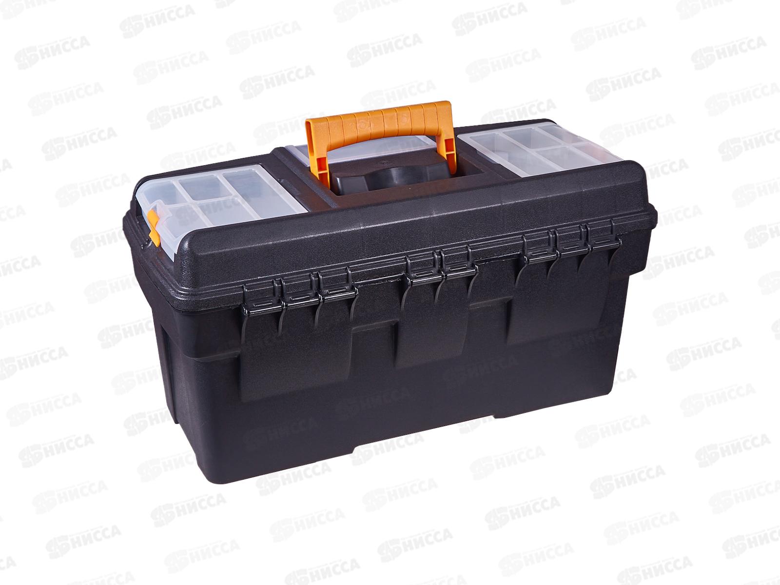 Ящик для инструментов ГЕФЕСТ 21 с коробом замки черный с желтым М2943 *6