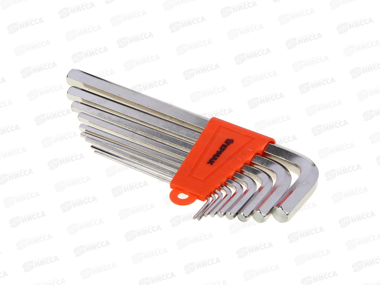 Набор ключей-шестигранников ЕРМАК 1,5-10мм, удлиняющие 9шт (014) 657-014 г