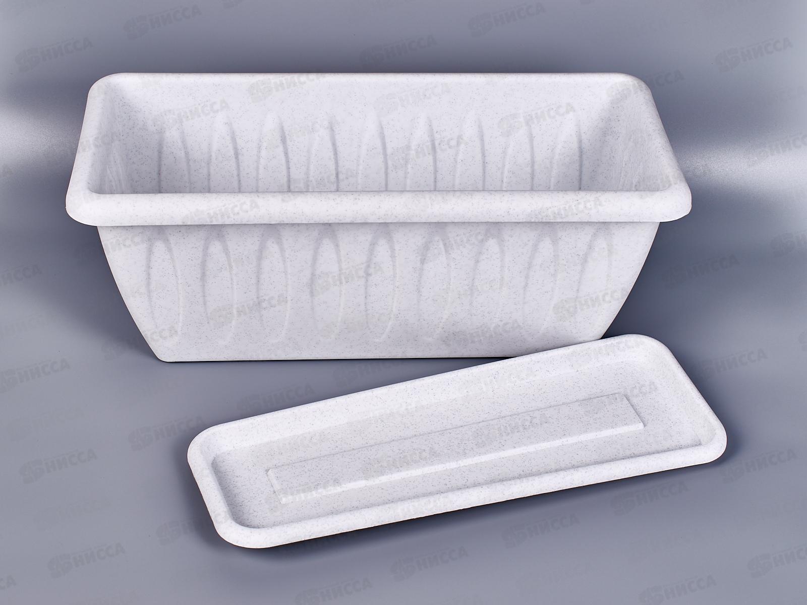 Ящик для растений Фелиция мраморный  40см с поддоном  С185М*9