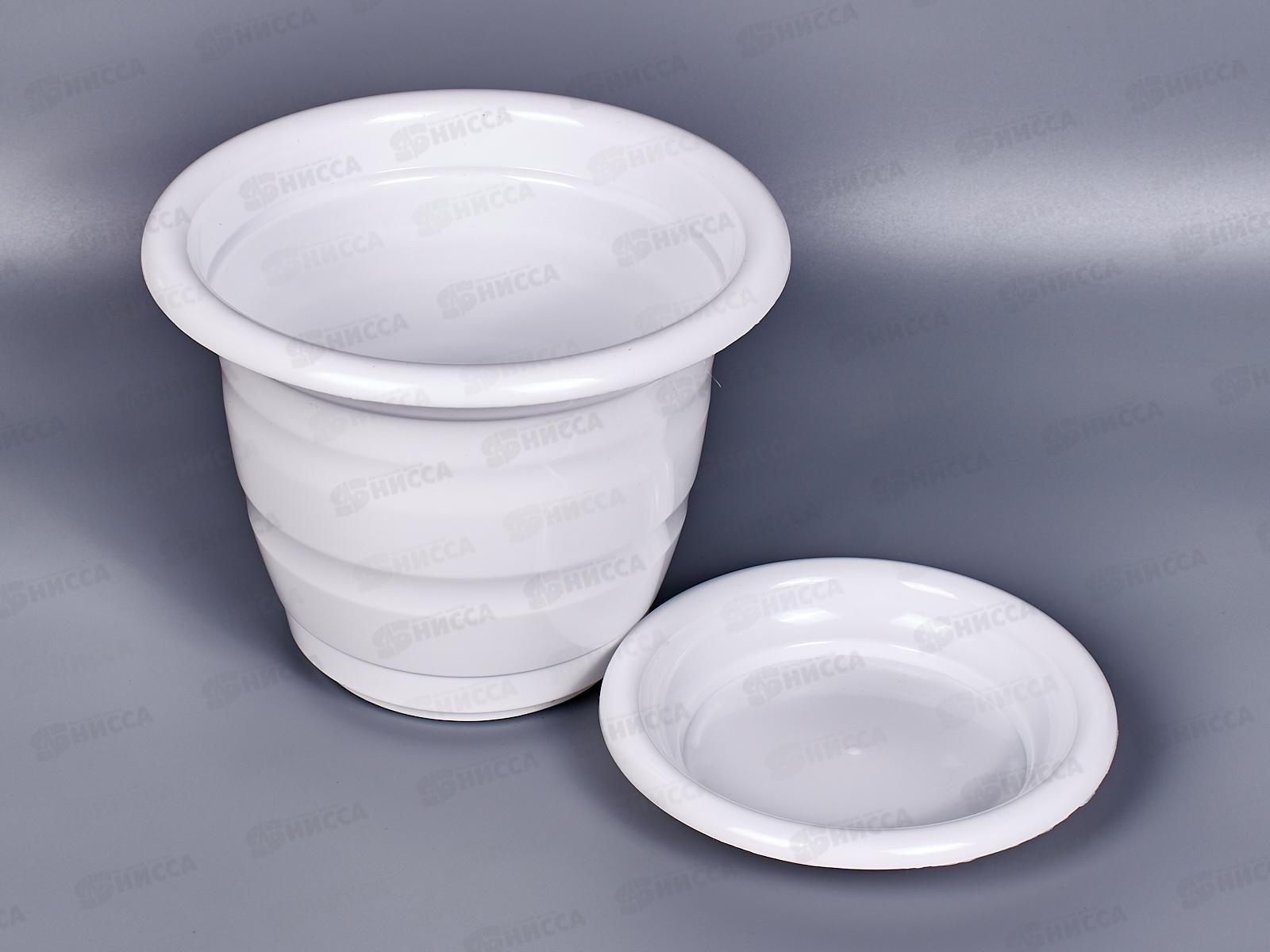 Горшок цветочный  &quotВиола&quot 2л с поддоном  белый *20 М1335