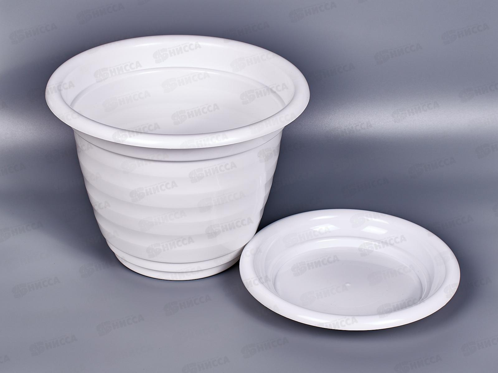 Горшок цветочный &quotВиола&quot 5л с поддоном белый *15 М1343