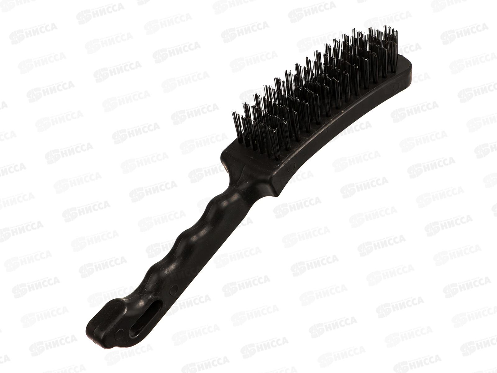 Щетка металлическая с пластиковой ручкой 6-ти рядная 656-072   г