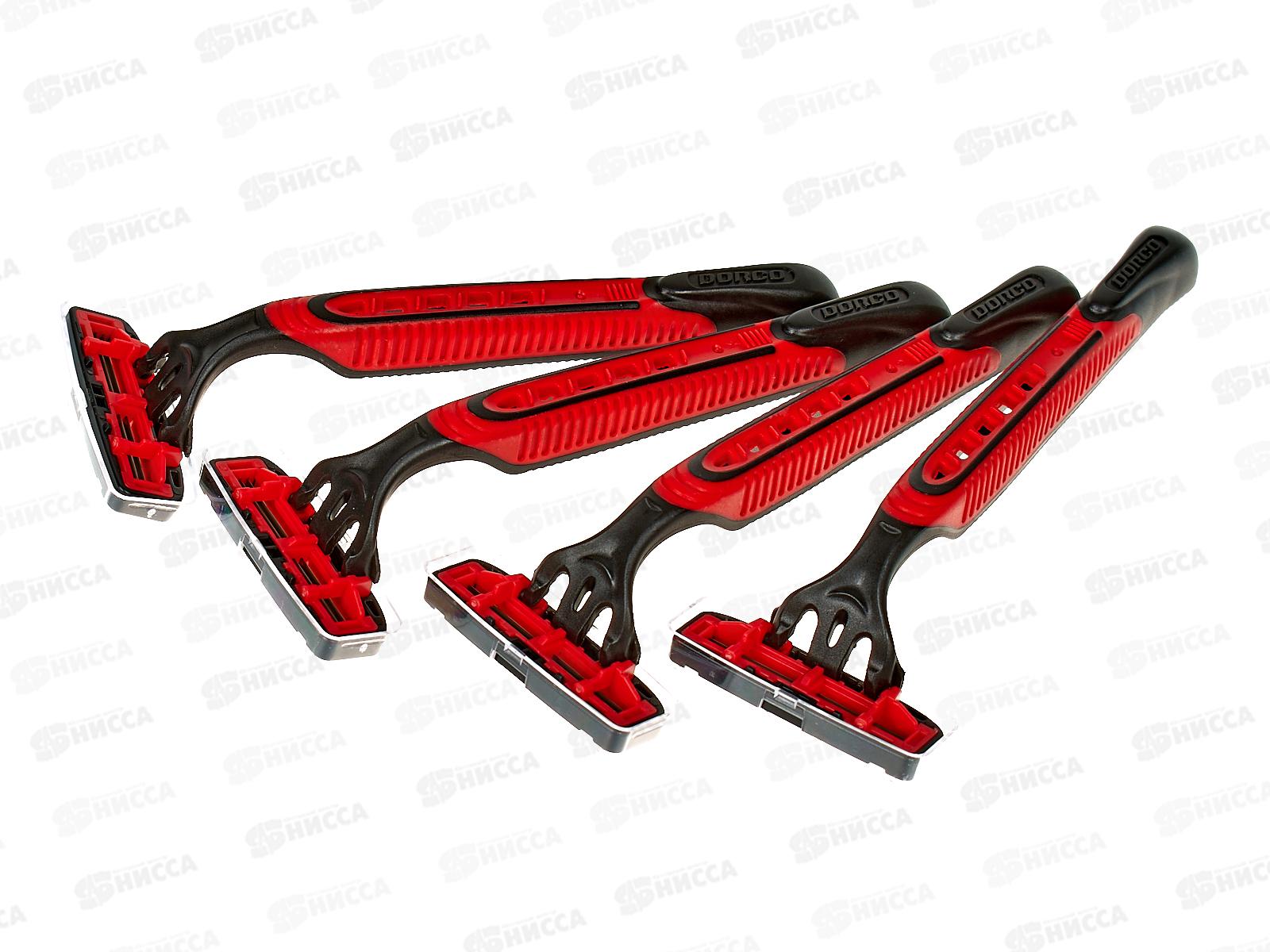 DORCO PACE3 одноразовый станок 4шт 3 лезвия плавающая головка, увлажняющая полоса *12/144