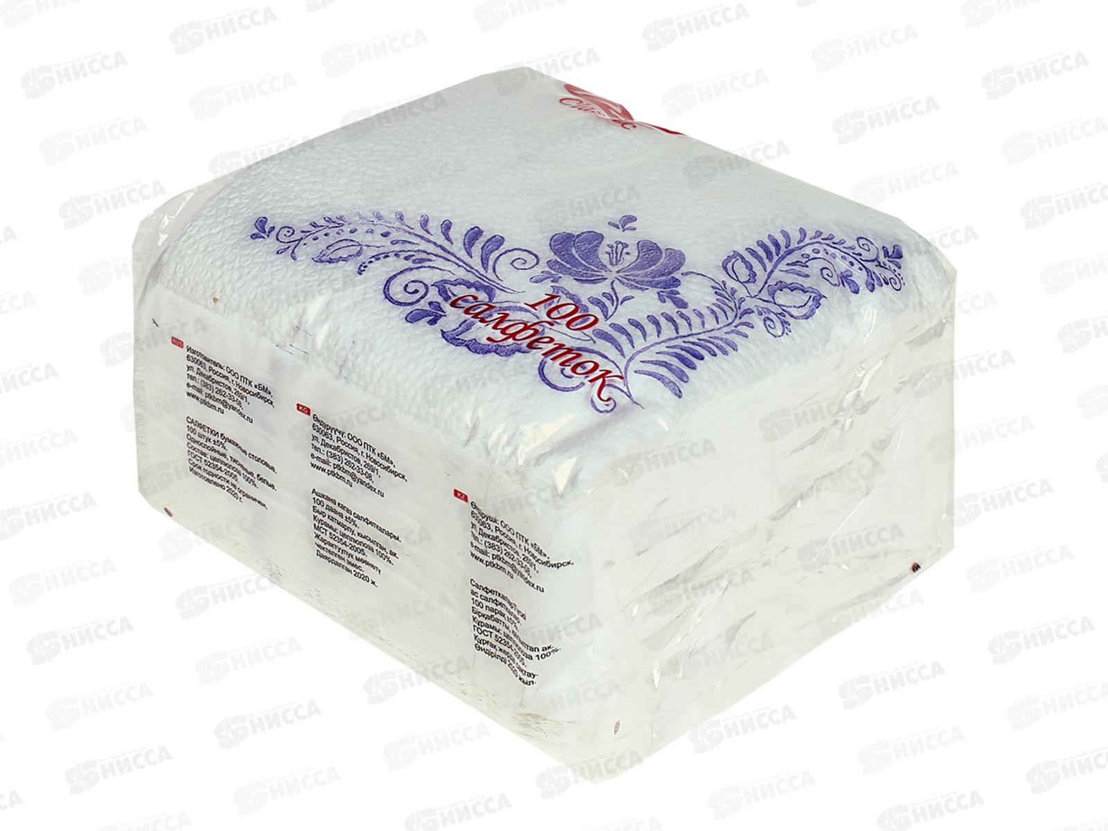 Салфетки ДУЭТ 100шт гжель *50