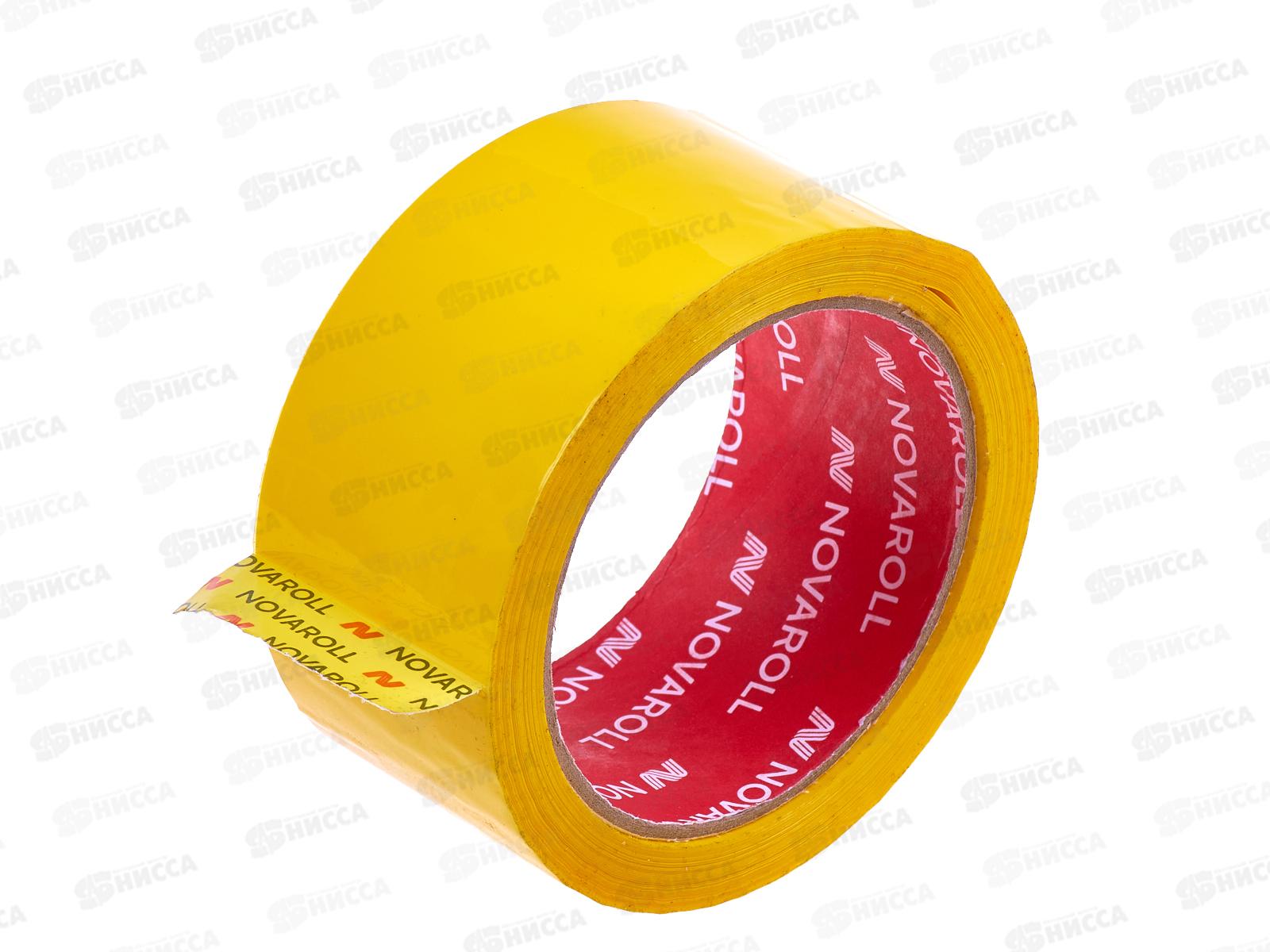 Скотч 48*66м цветной НОВА РОЛЛ 43мкм, желтый, 0120-438X *6/36