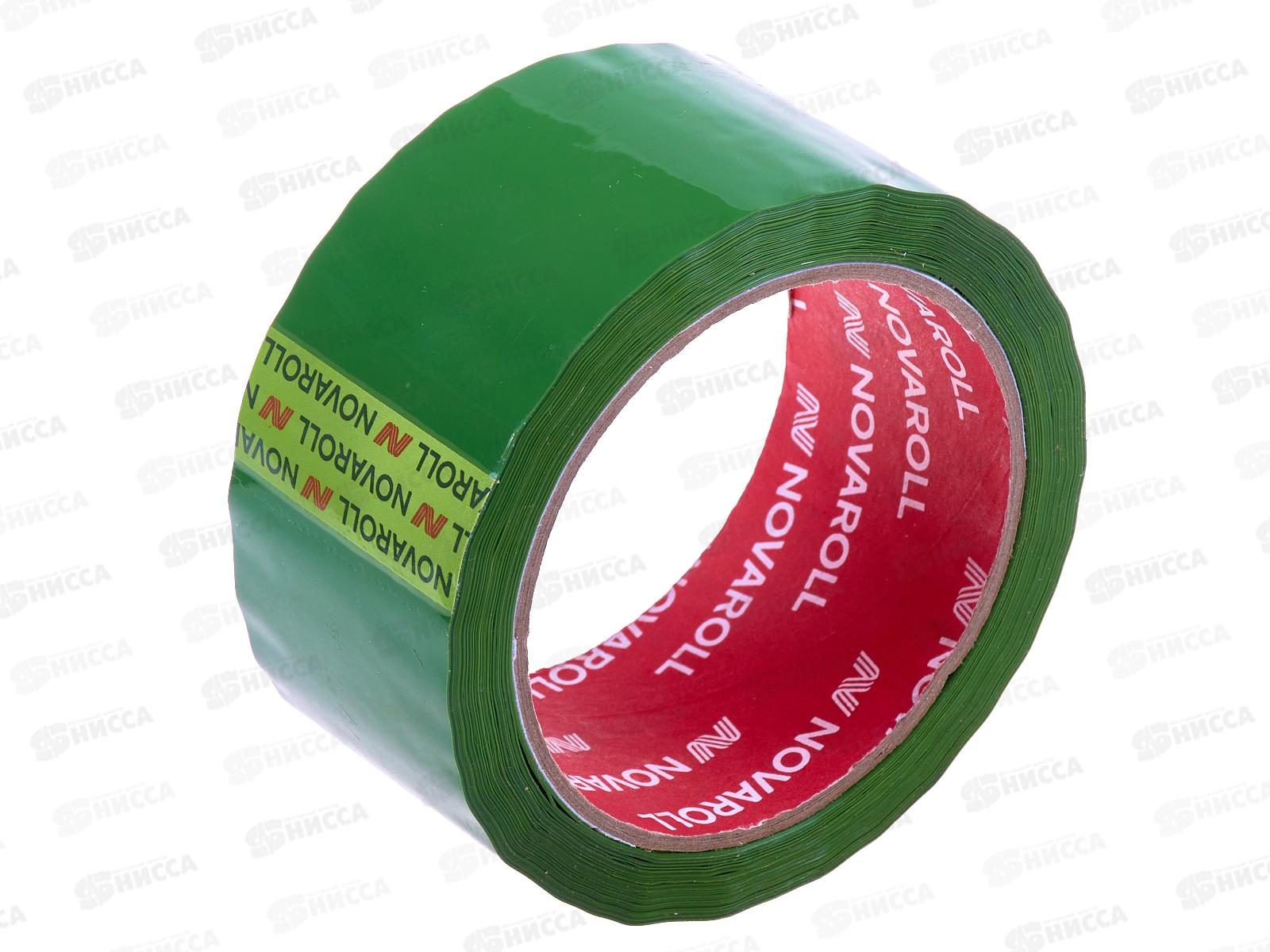 Скотч 48*66м цветной НОВА РОЛЛ 43мкм, зеленый, 0120-439X *6/36