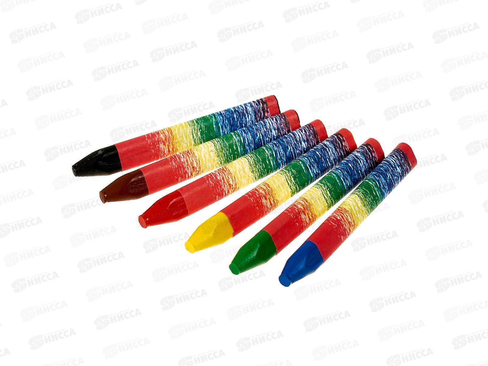 Мелки восковые ЛУЧ Кроха 6 цветов ,трехгранные , 12с870-08 *34