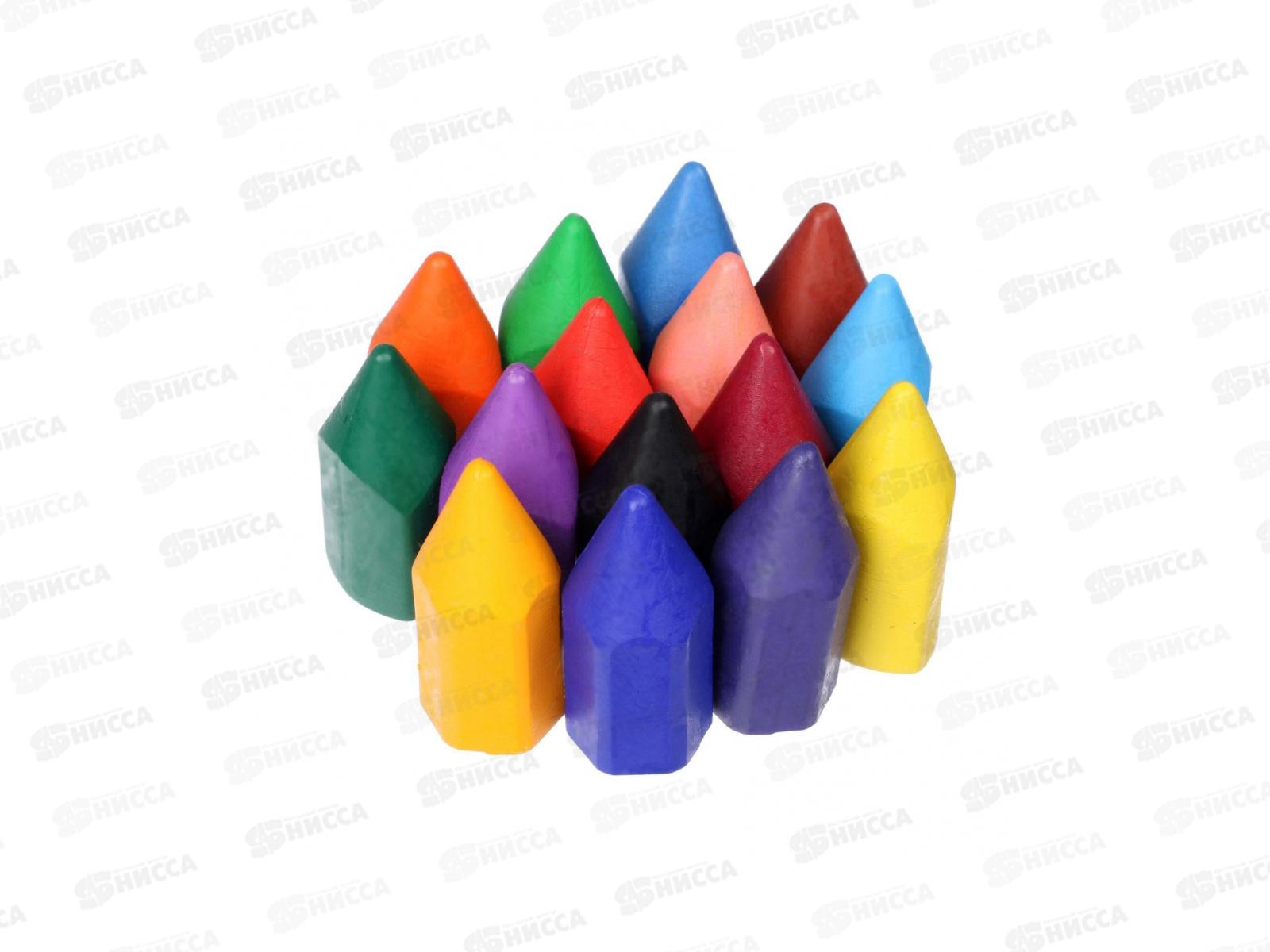 Мелки восковые ЛУЧ Кроха 15 цветов, пластиковый контейнер , 12с877-08 *18
