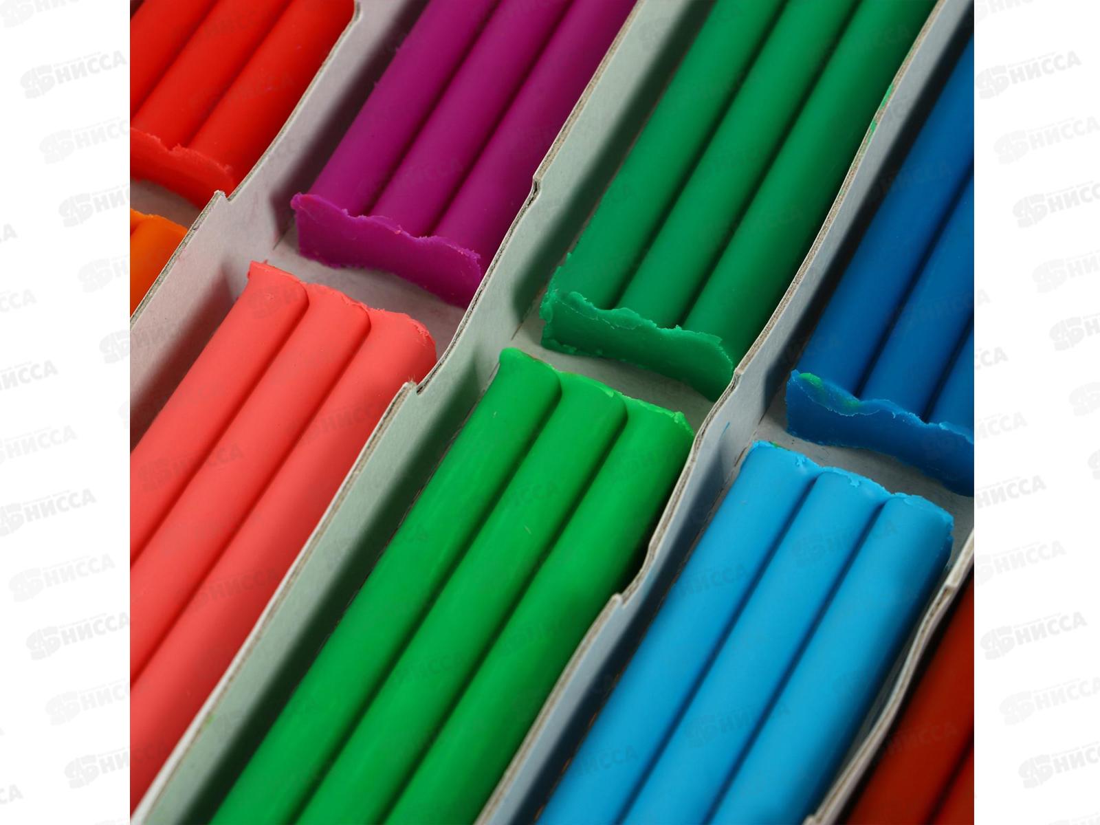 Пластилин 12 цветов 198 грамм ЛУЧ Кроха, мягкий, картонная упаковка, 23с1484-08 *20