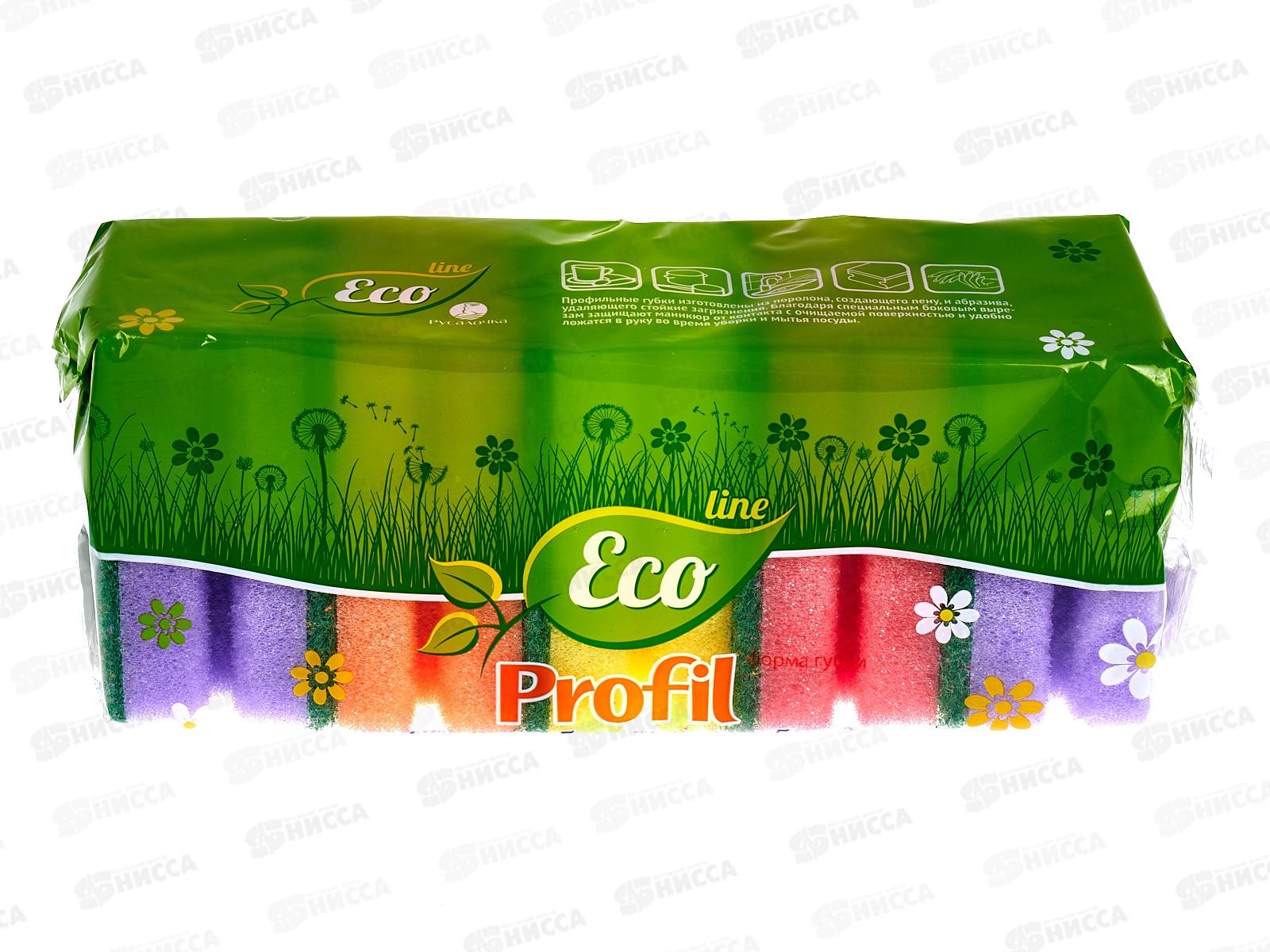 ECO LINE губки для посуды ПРОФИЛЬ 5шт *40