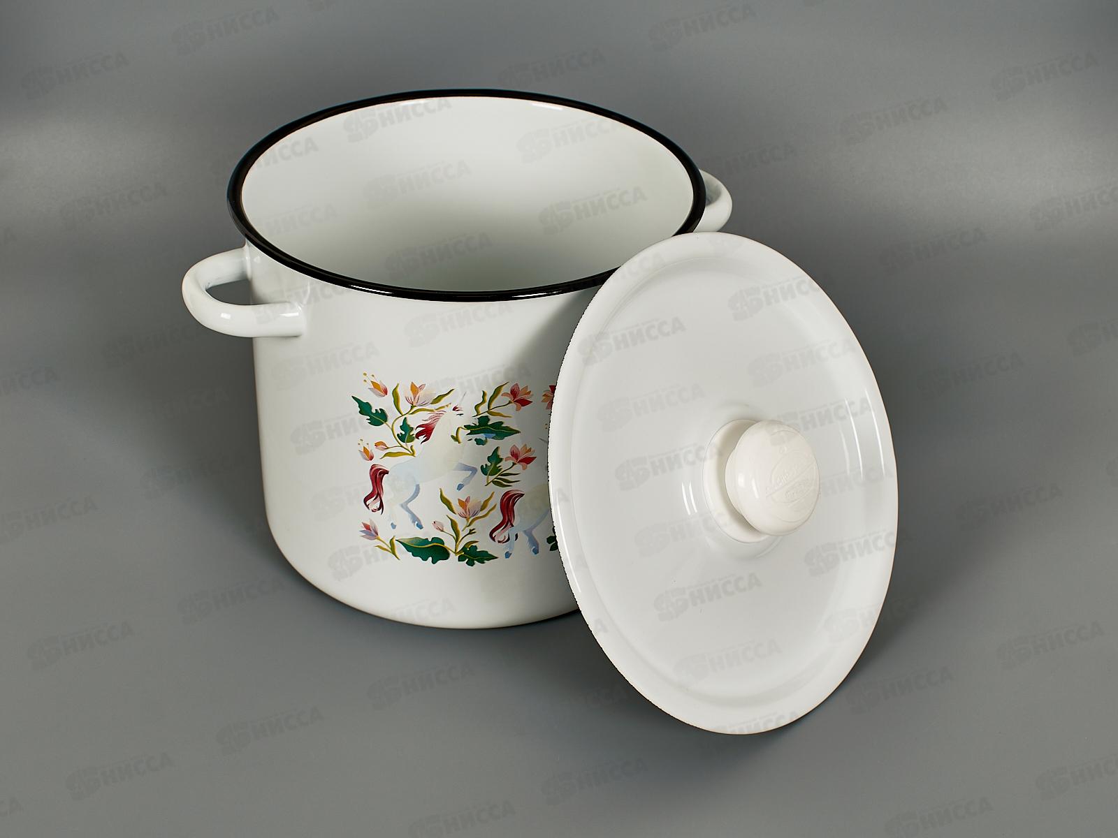 Кастрюля 5,5л цилиндрическая декорированная с пластиковой кнопкой С1617.3 *4