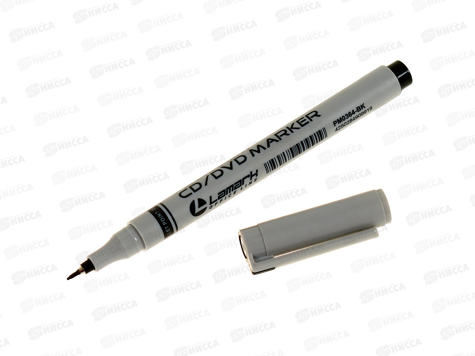 Маркер LAMARK перманентный для CD черный, 0.5-0.9мм, PM0364-BK *24/2304