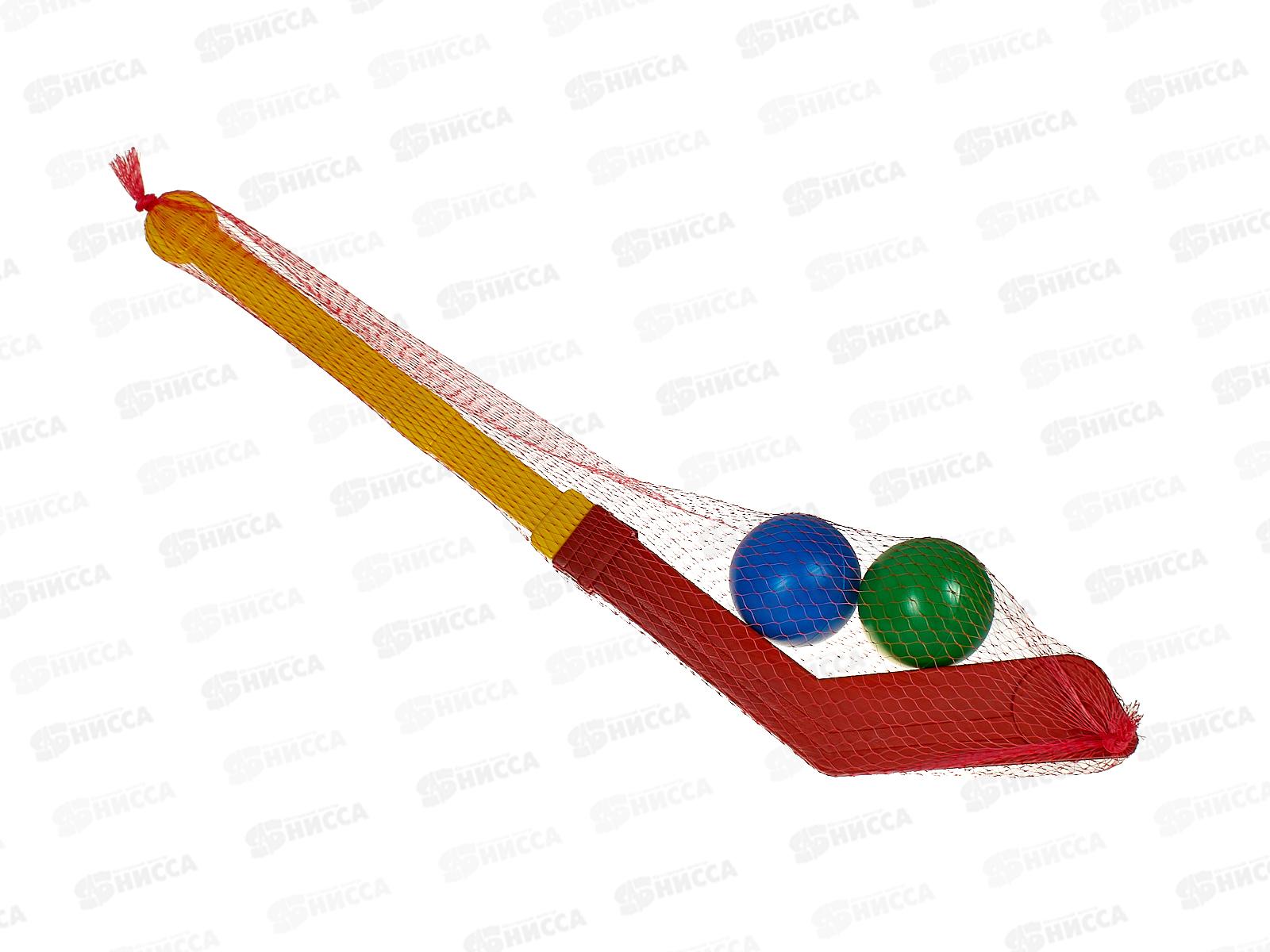 Клюшка с двумя мячами 0280 в сетке