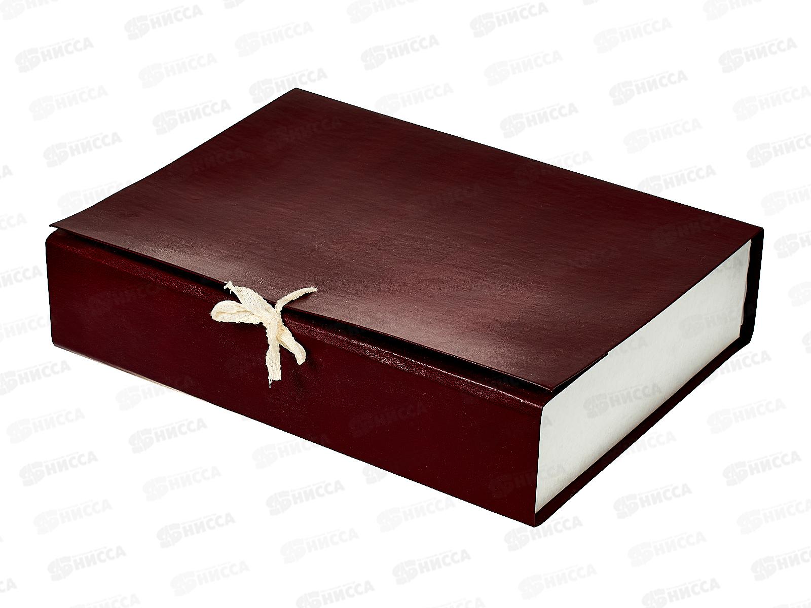 Папка архивная  7см с завязками ПГС бордовая *8